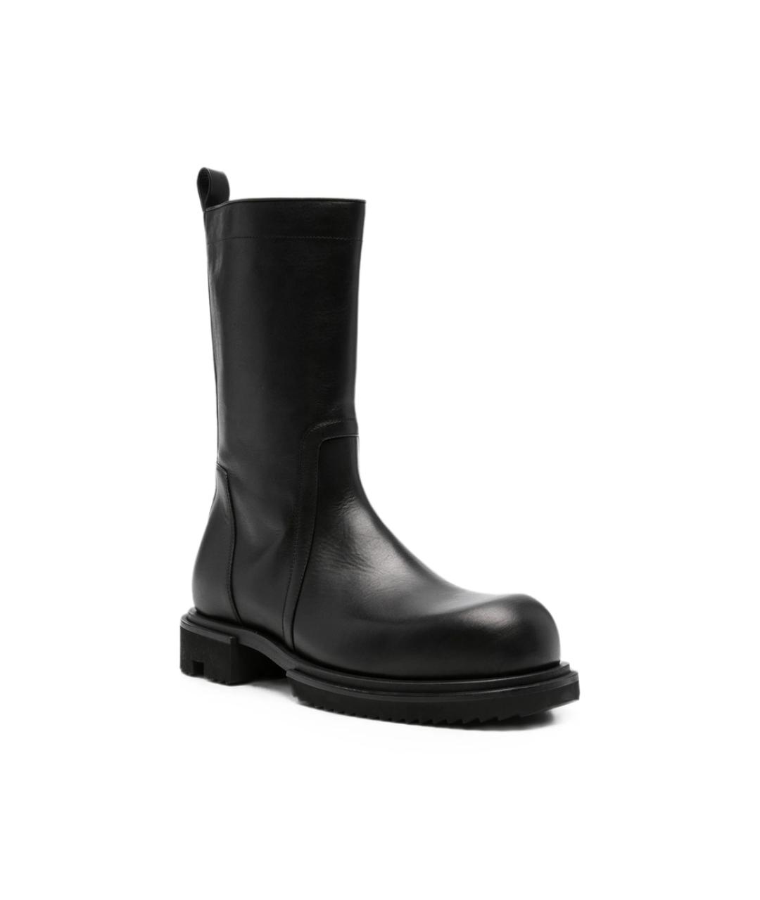 RICK OWENS Черные кожаные высокие ботинки, фото 4