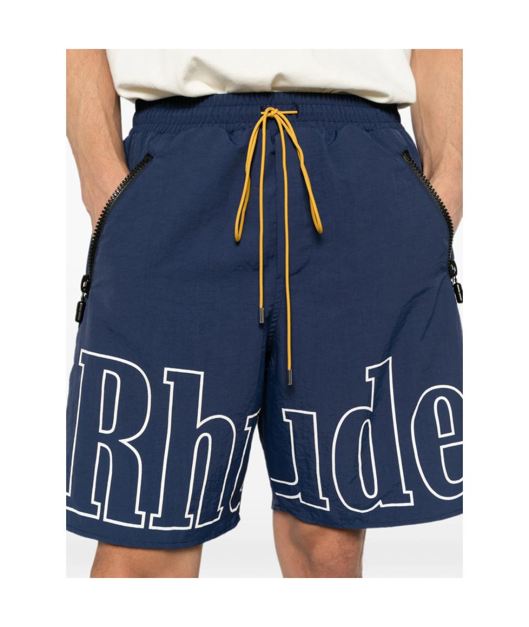 RHUDE Синие нейлоновые шорты, фото 5