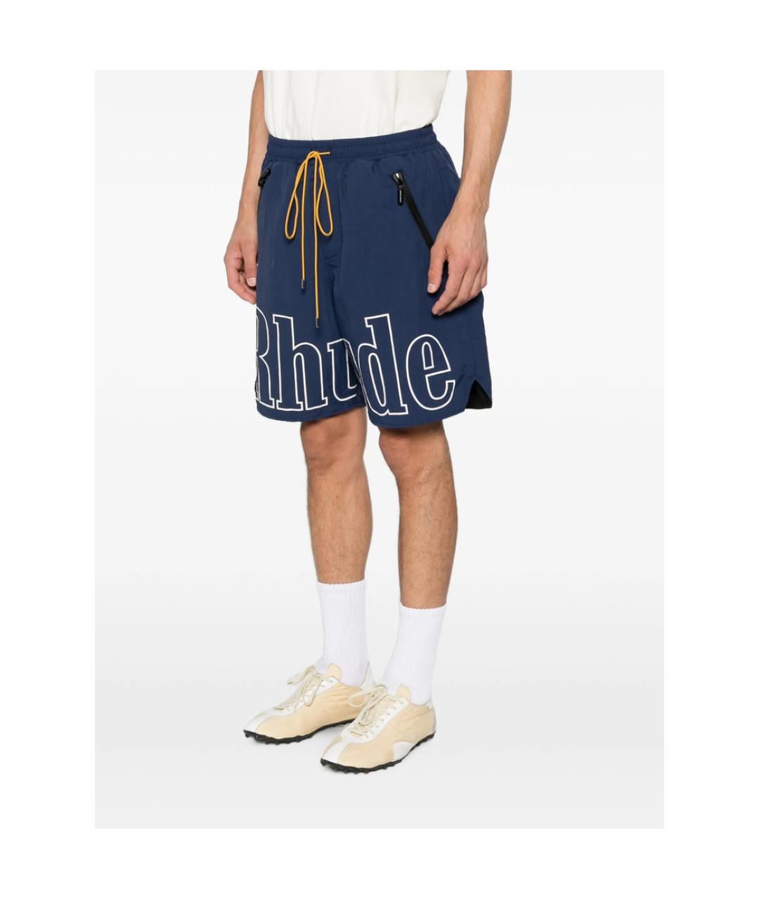 RHUDE Синие нейлоновые шорты, фото 3