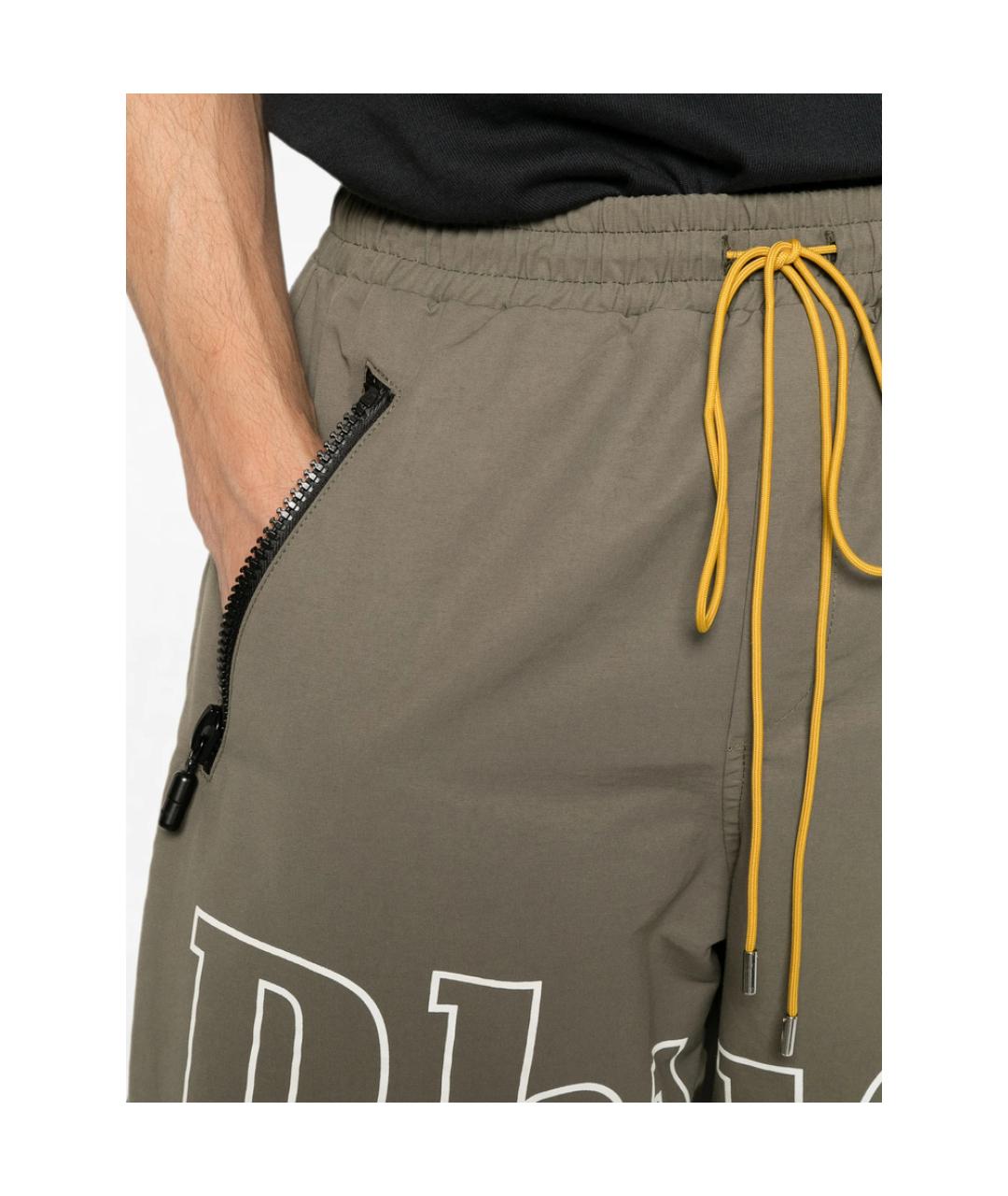RHUDE Хаки нейлоновые шорты, фото 4
