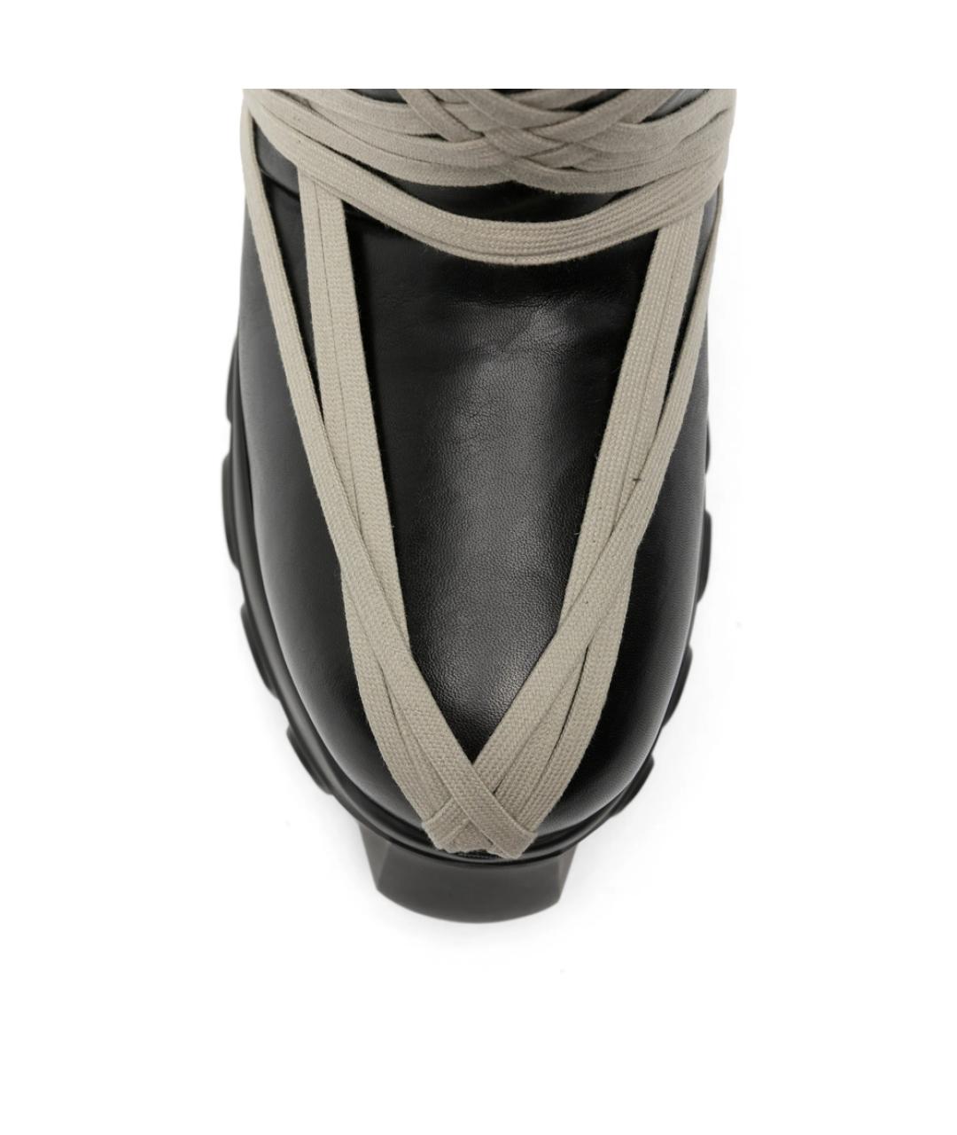 RICK OWENS Черные кожаные высокие ботинки, фото 4
