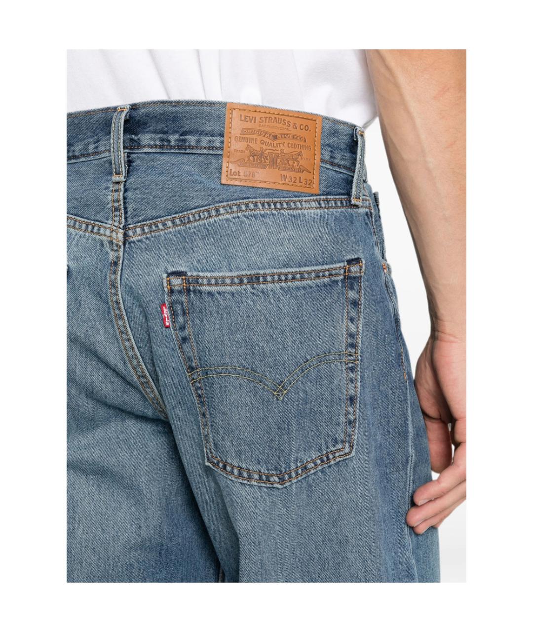 LEVI'S Синие хлопковые прямые джинсы, фото 5