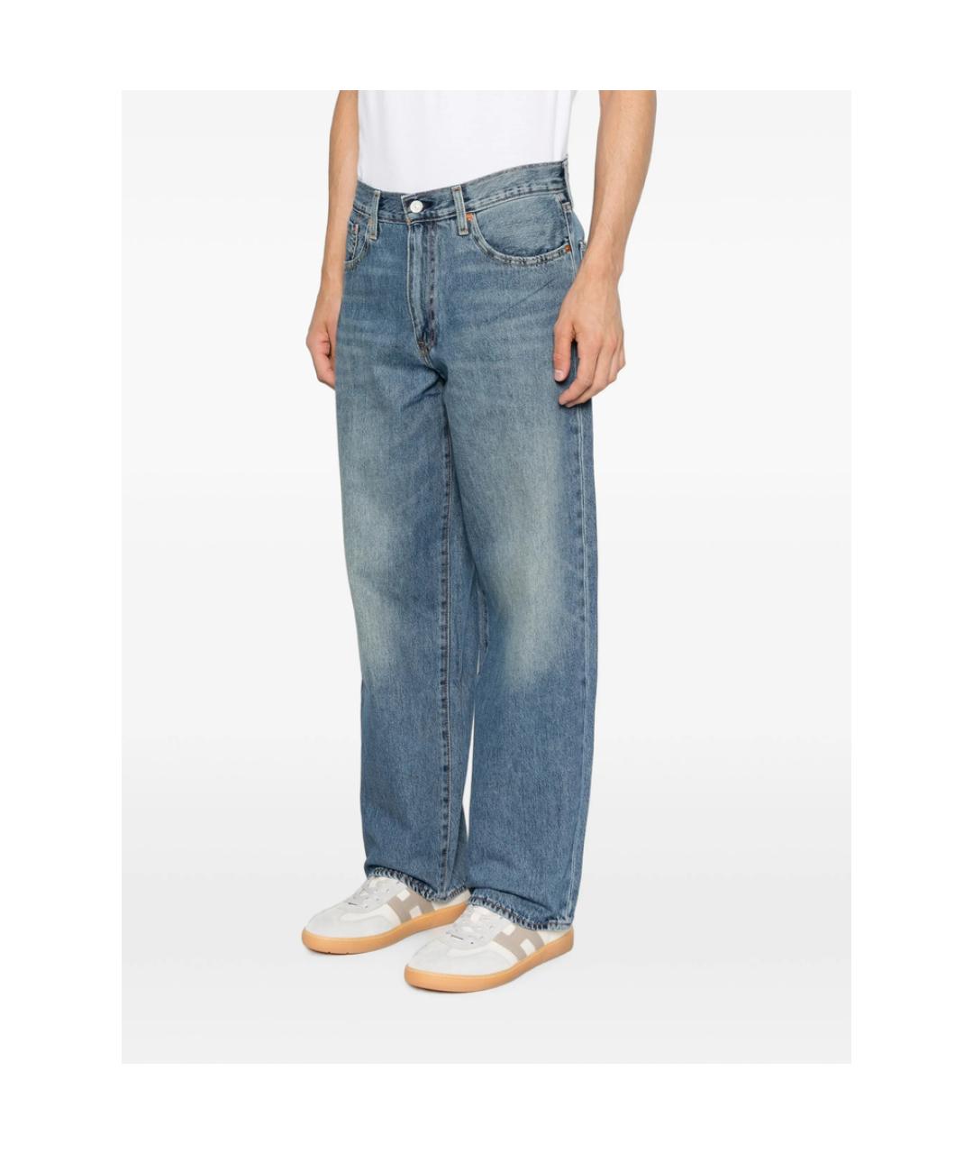 LEVI'S Синие хлопковые прямые джинсы, фото 2