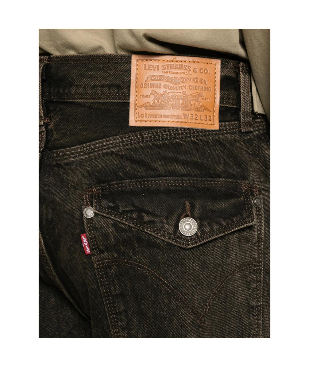 LEVI'S Черные хлопковые джинсы, фото 4