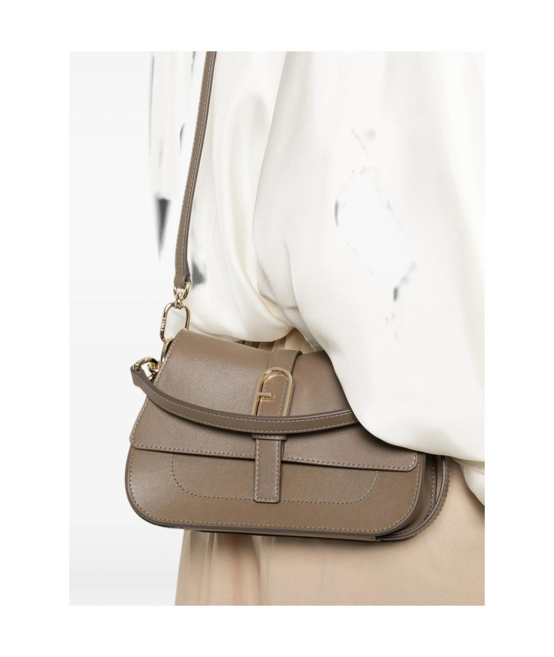 FURLA Бежевая кожаная сумка тоут, фото 4