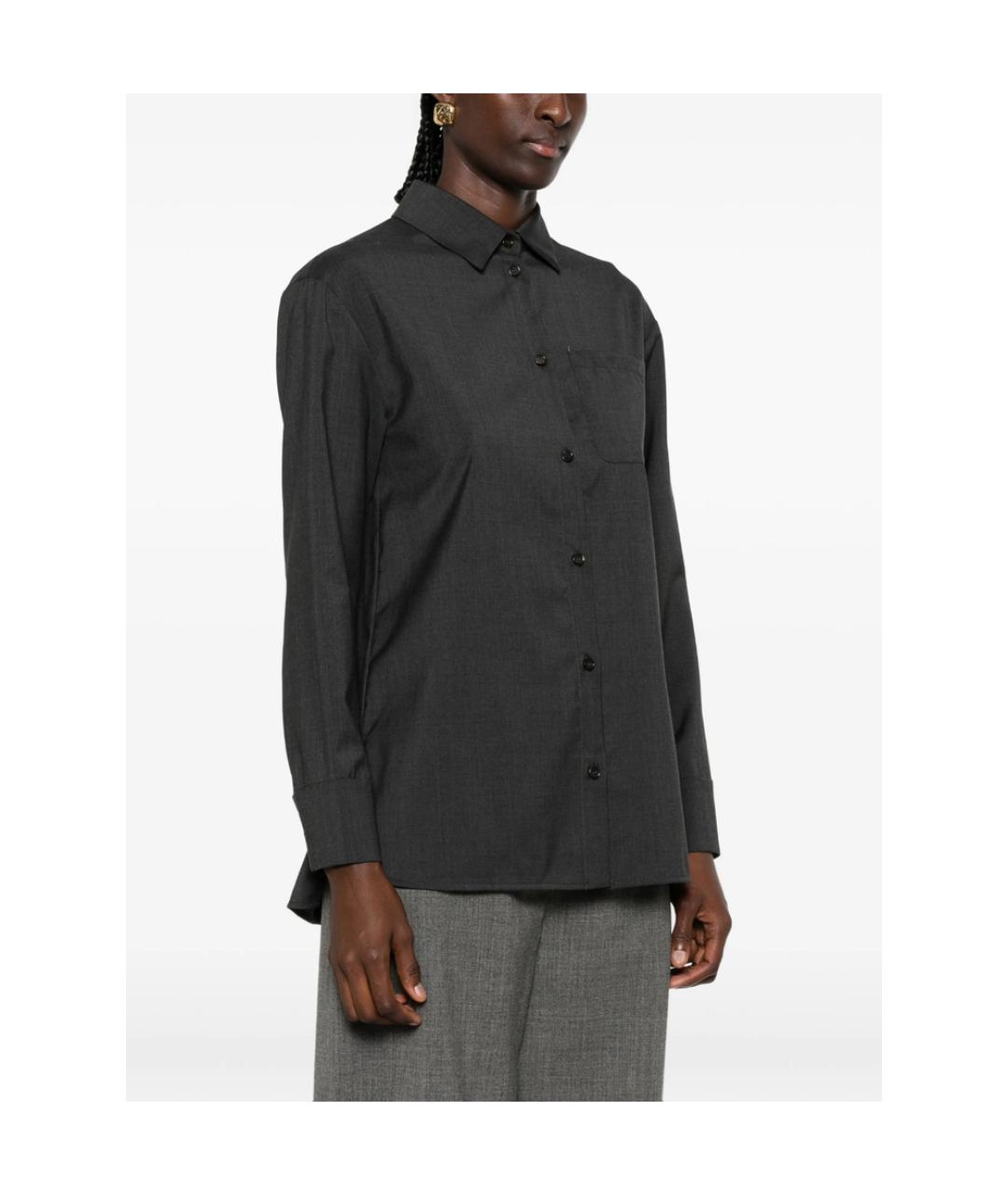 'S MAX MARA Серая шерстяная рубашка, фото 3