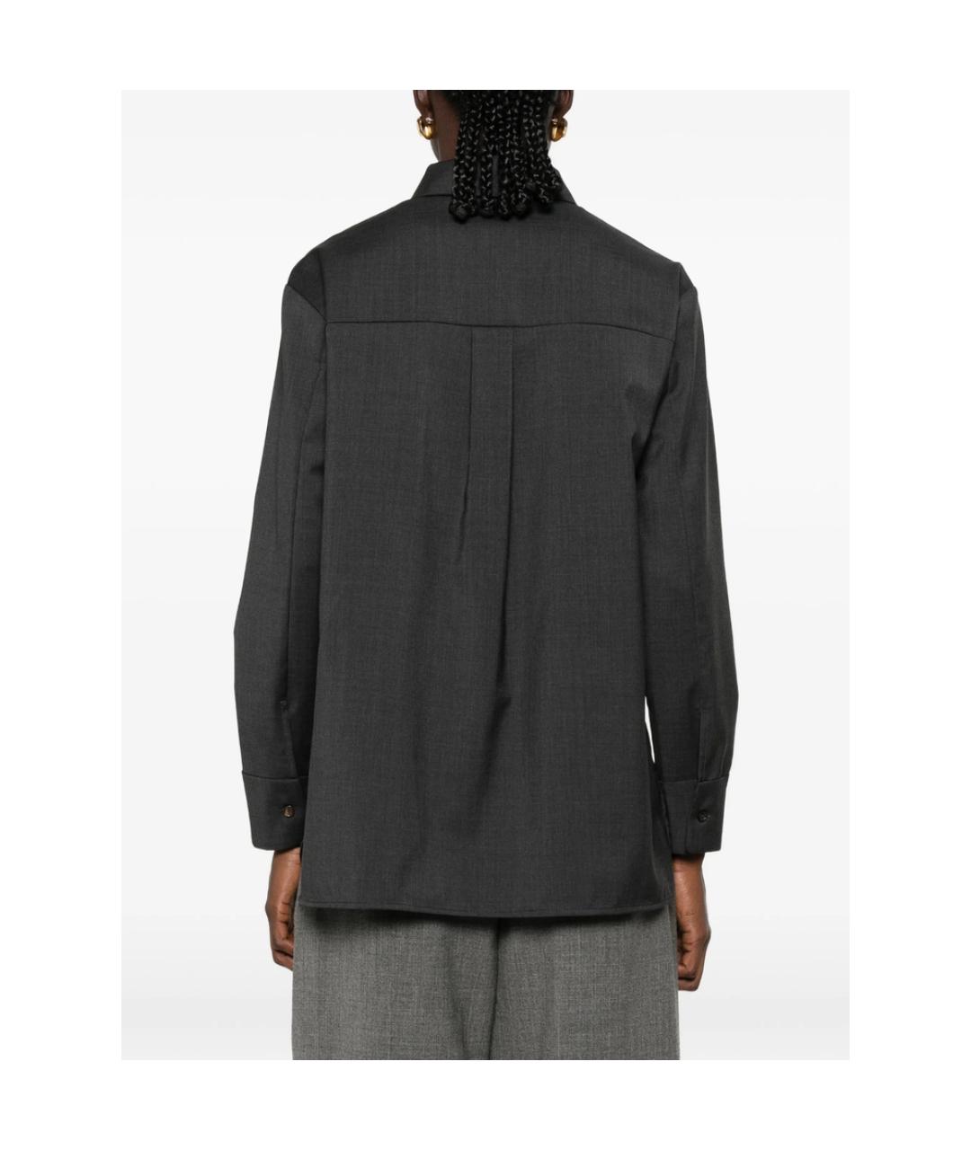 'S MAX MARA Серая шерстяная рубашка, фото 4
