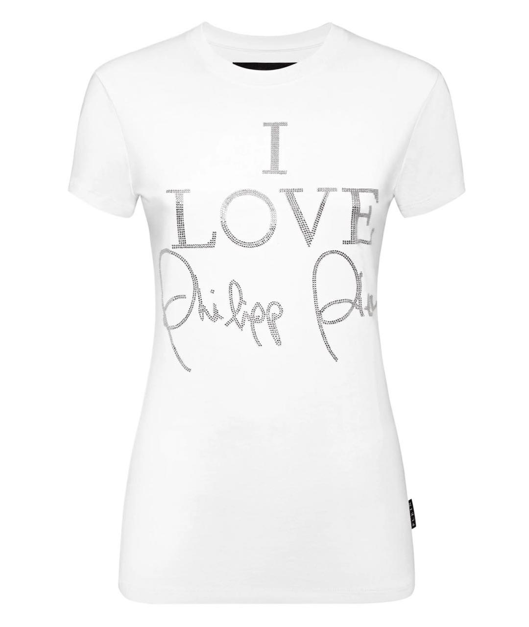PHILIPP PLEIN Белая хлопковая футболка, фото 1