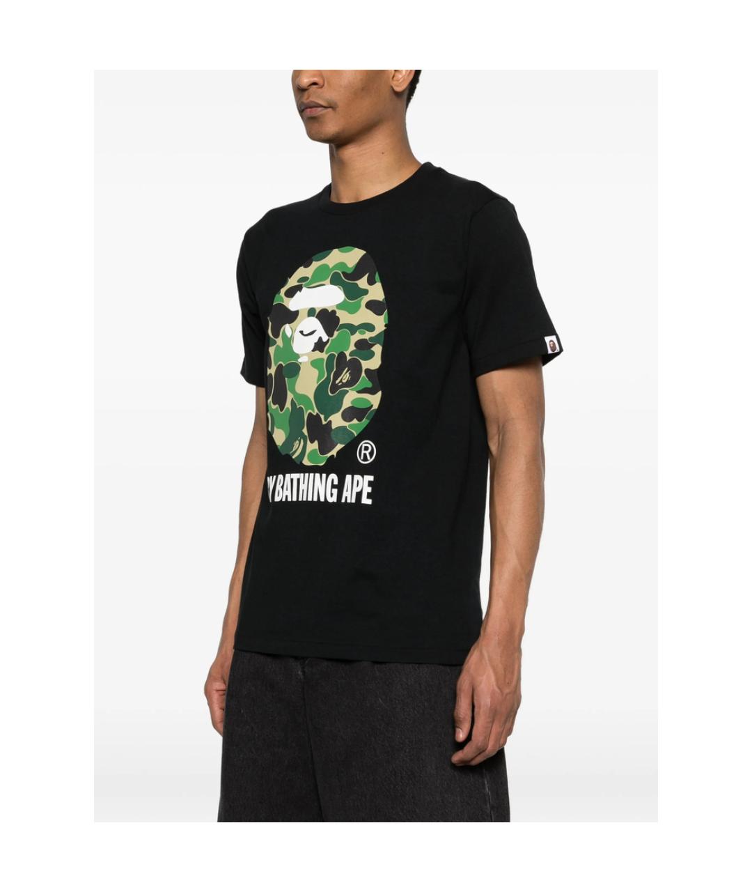 A BATHING APE Черная хлопковая футболка, фото 5
