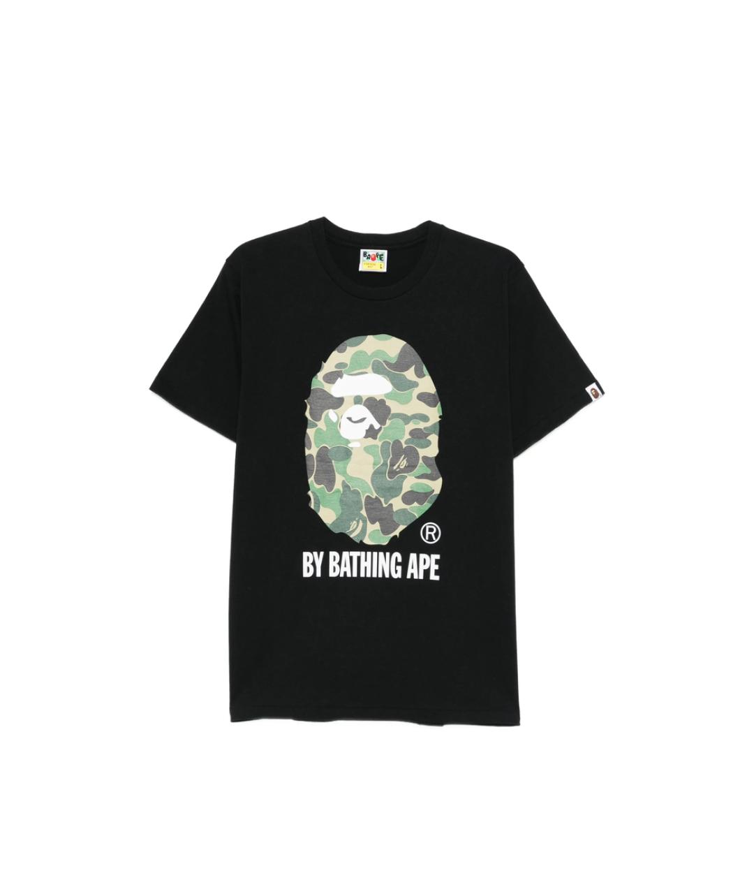 A BATHING APE Черная хлопковая футболка, фото 6