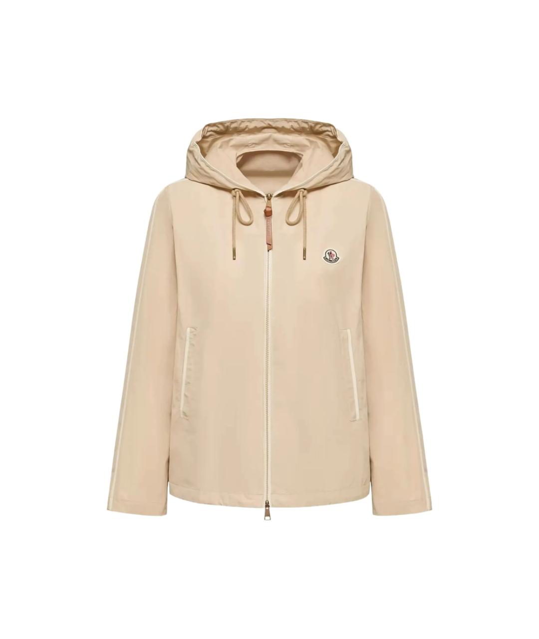 MONCLER Бежевая полиэстеровая куртка, фото 1