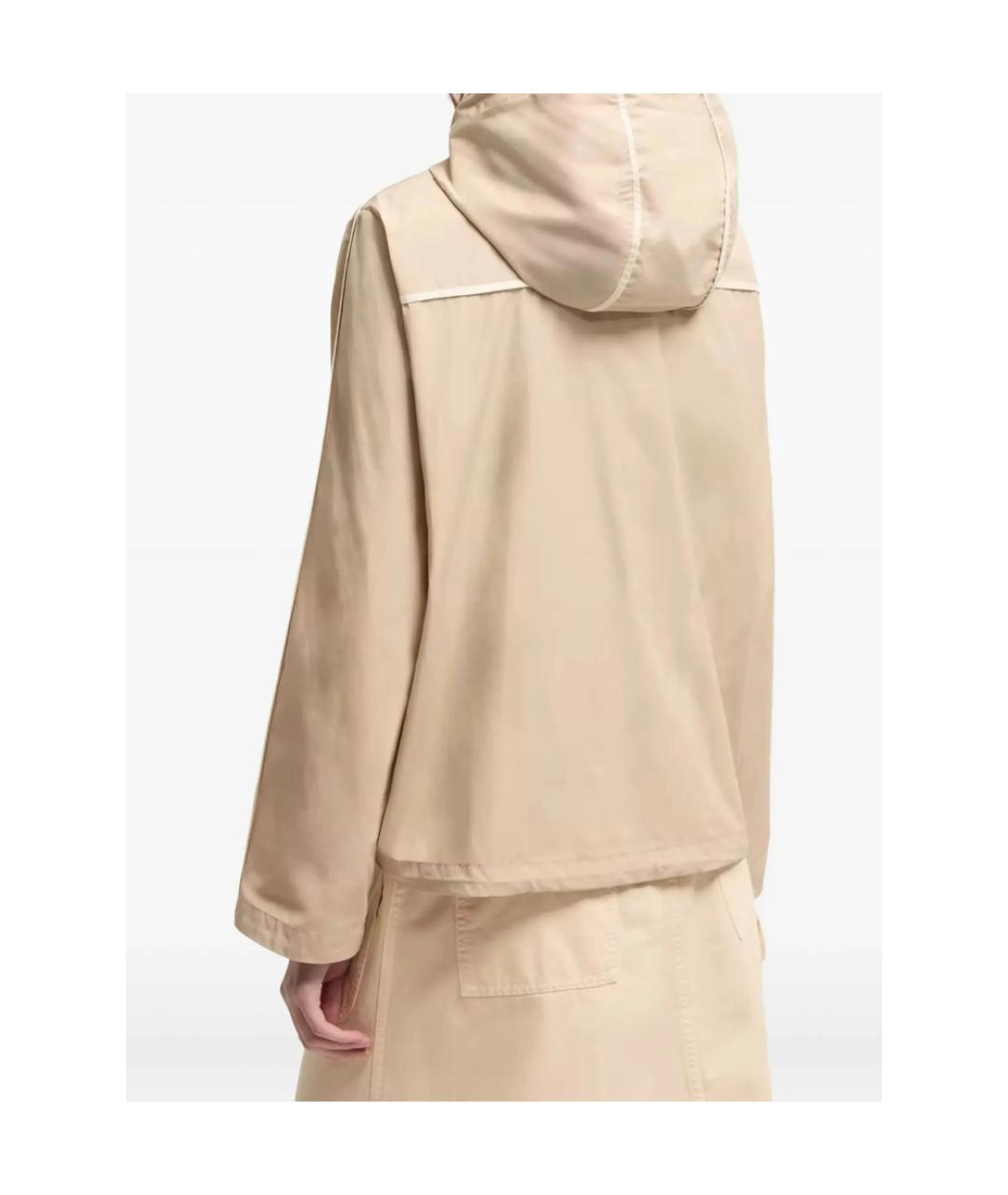 MONCLER Бежевая полиэстеровая куртка, фото 3