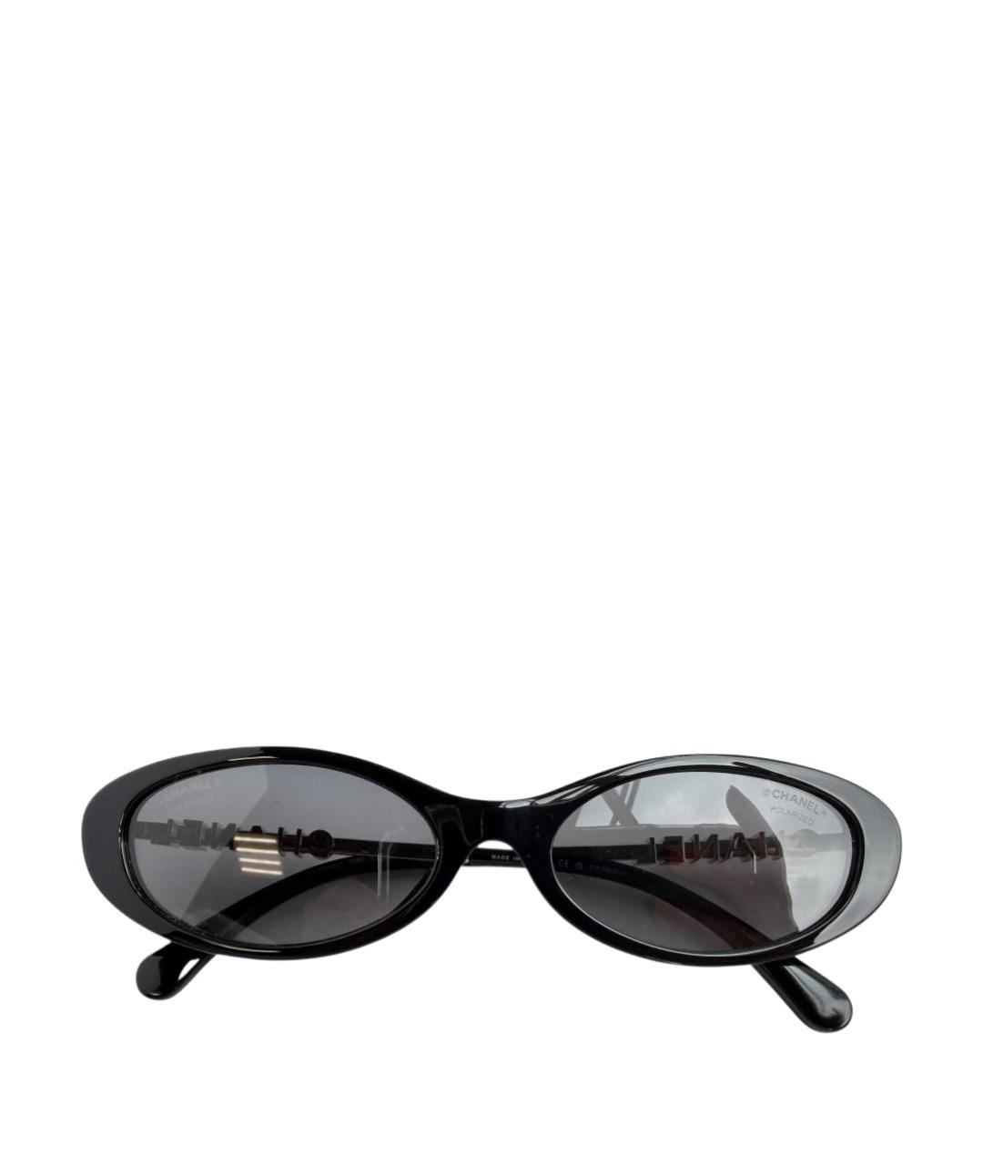 CHANEL Черные пластиковые солнцезащитные очки, фото 1