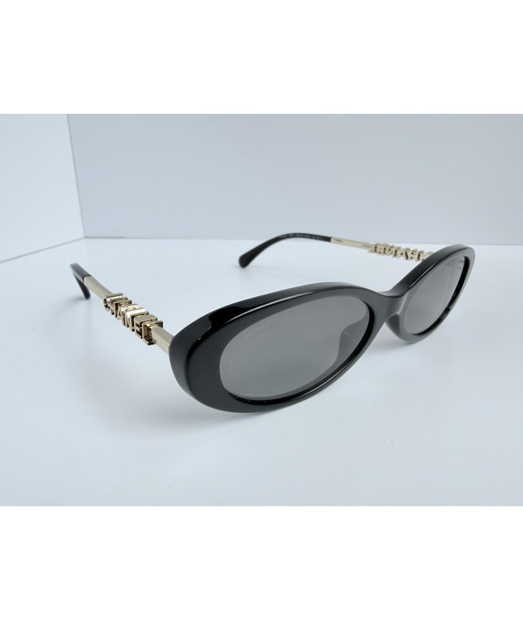 CHANEL Черные пластиковые солнцезащитные очки, фото 2