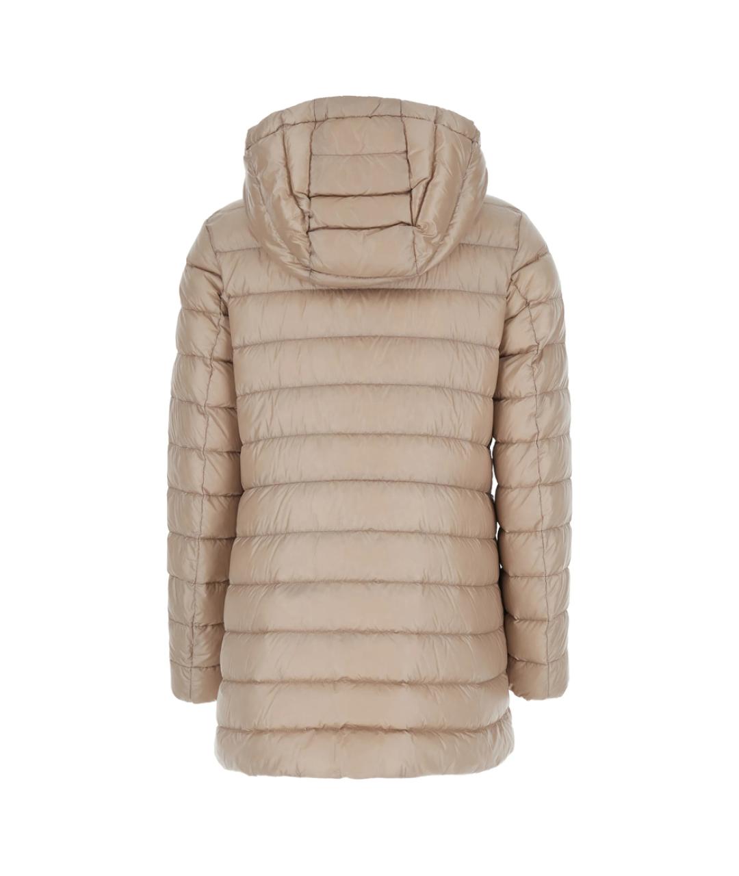 MONCLER Бежевое полиамидовое пальто, фото 2