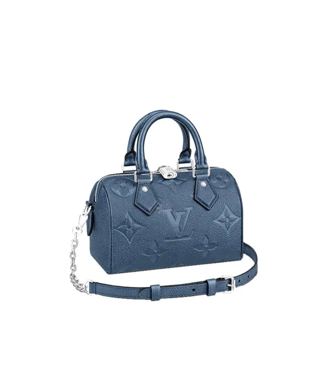 LOUIS VUITTON Синяя кожаная сумка с короткими ручками, фото 8