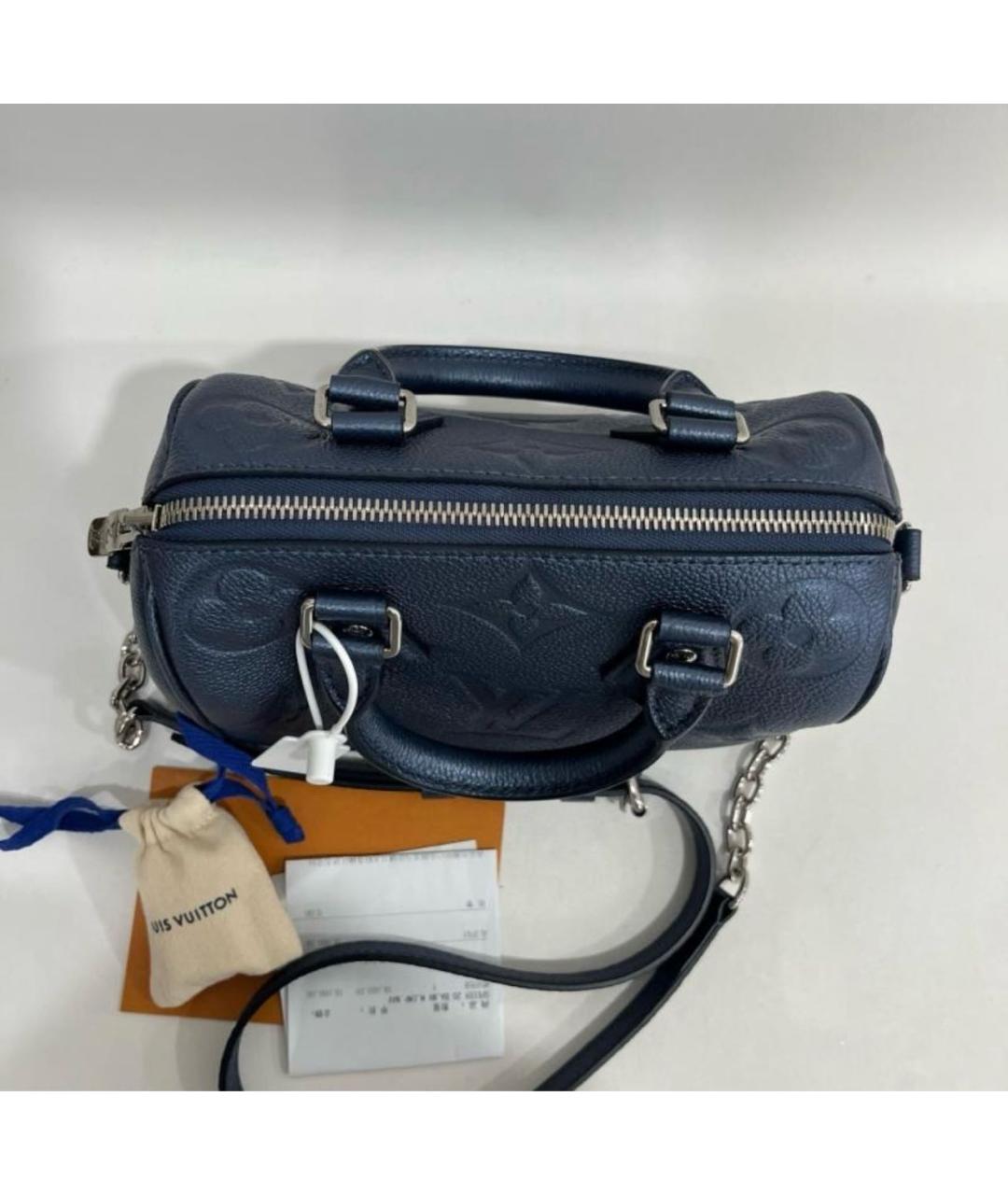 LOUIS VUITTON Синяя кожаная сумка с короткими ручками, фото 6