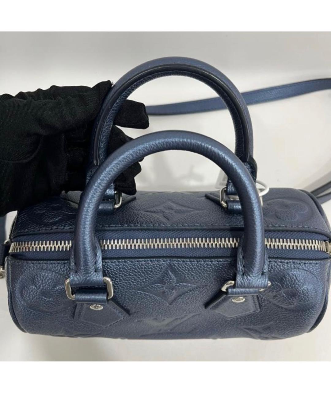 LOUIS VUITTON Синяя кожаная сумка с короткими ручками, фото 7