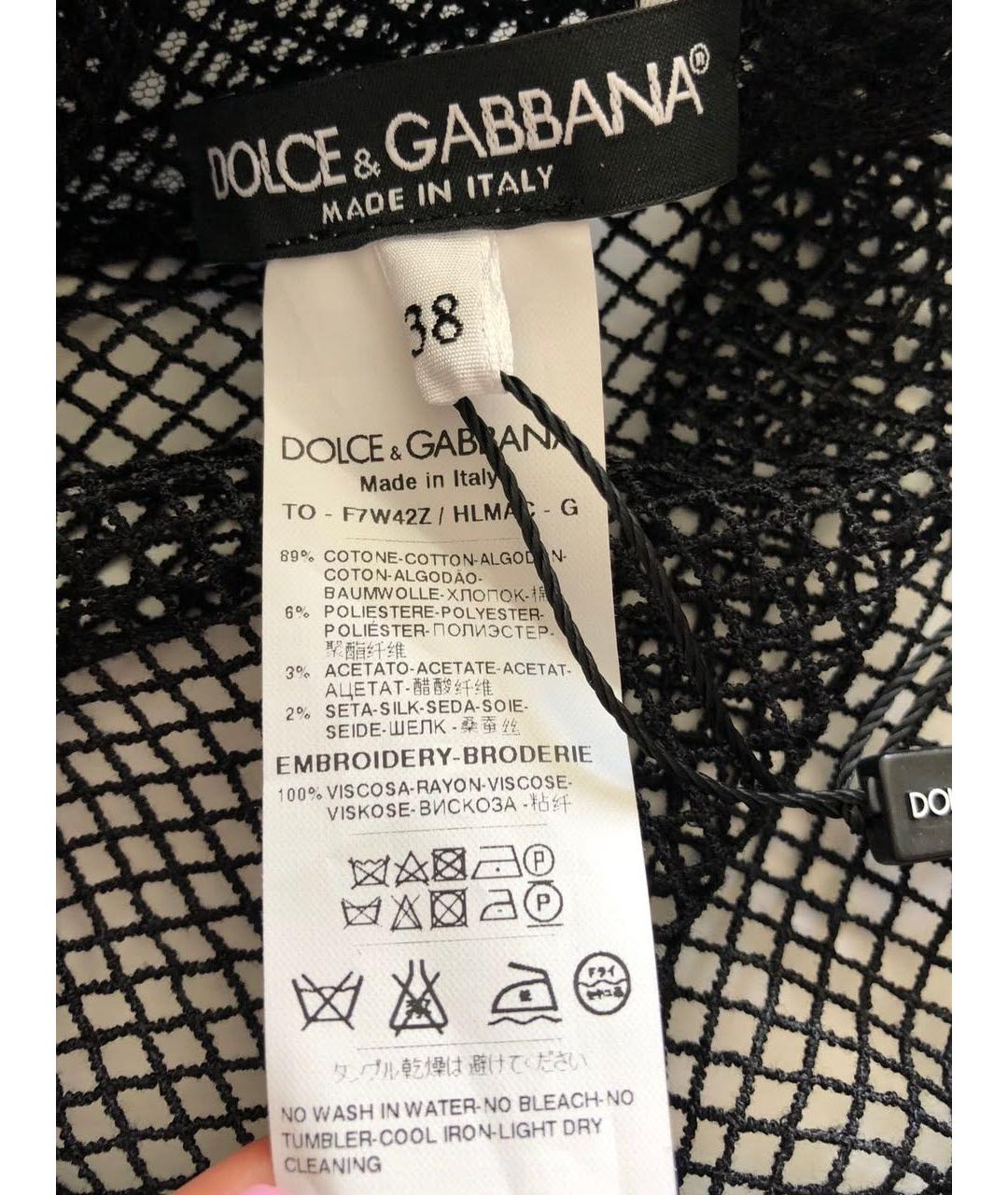 DOLCE&GABBANA Черная хлопковая майка, фото 3