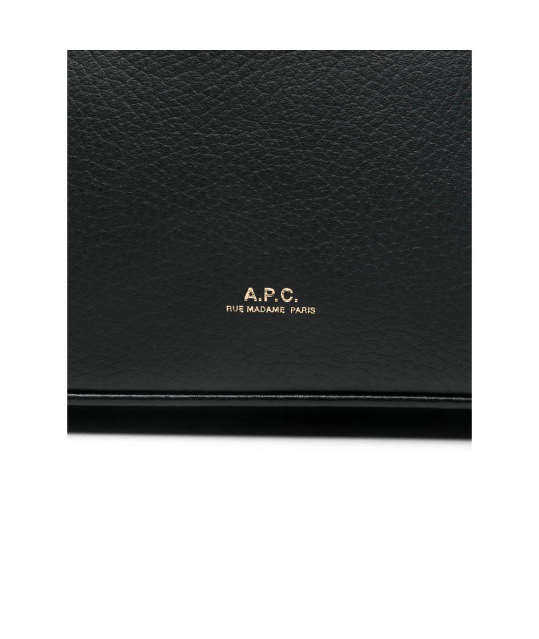 A.P.C. Черная кожаная сумка через плечо, фото 3