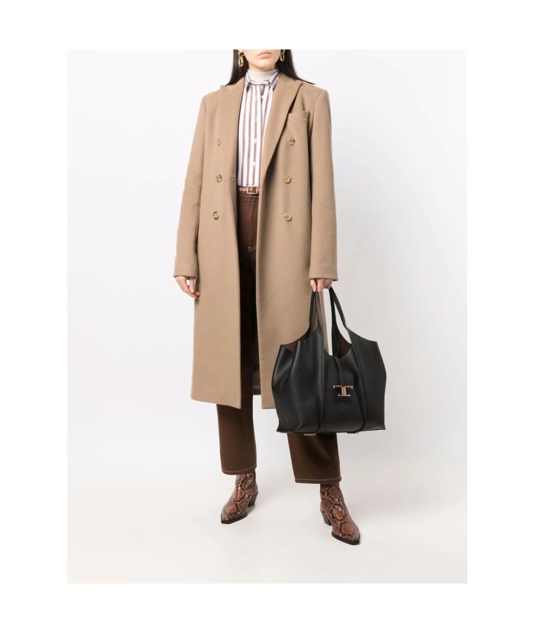 TOD'S Черная кожаная сумка тоут, фото 5