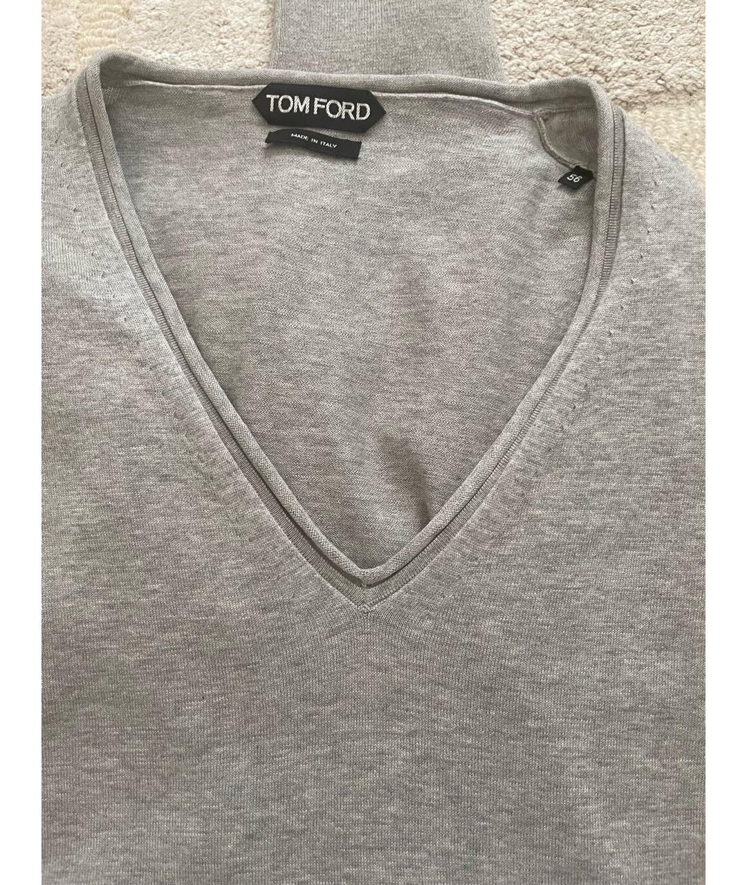 TOM FORD Серый хлопковый джемпер / свитер, фото 3