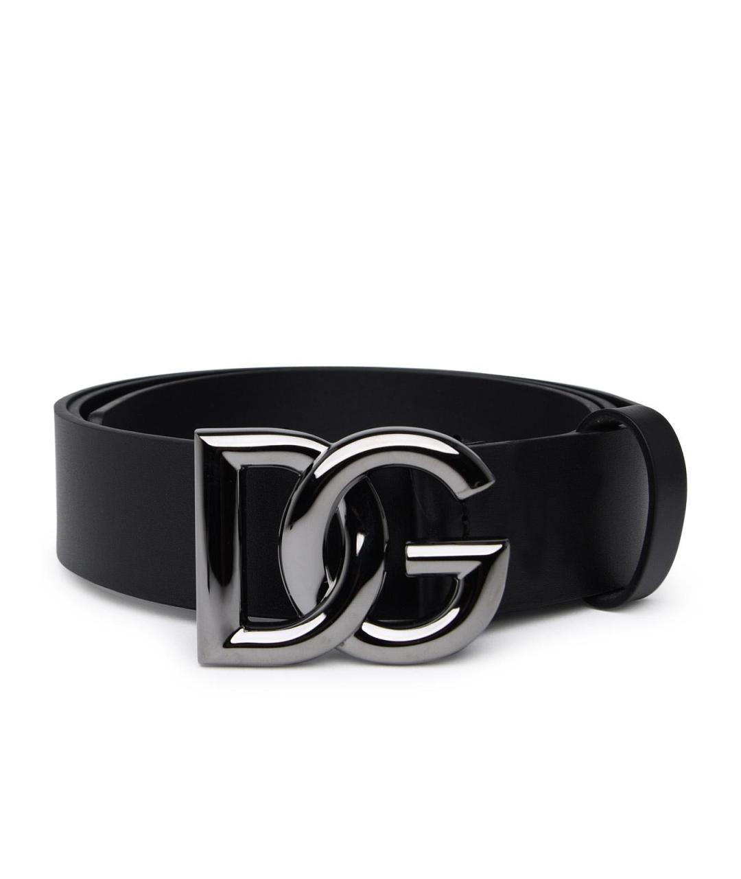 DOLCE&GABBANA Черный кожаный ремень, фото 1