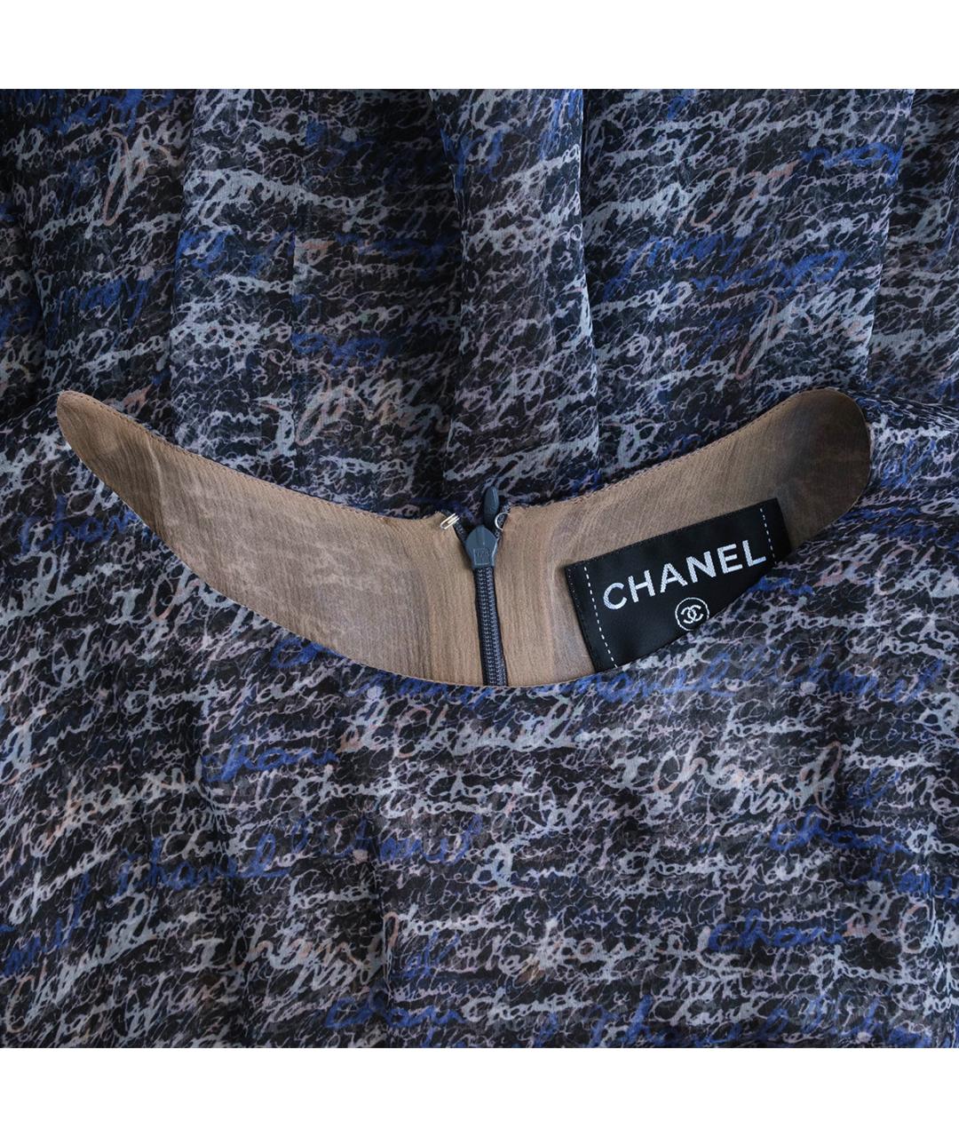 CHANEL Синее шелковое повседневное платье, фото 3