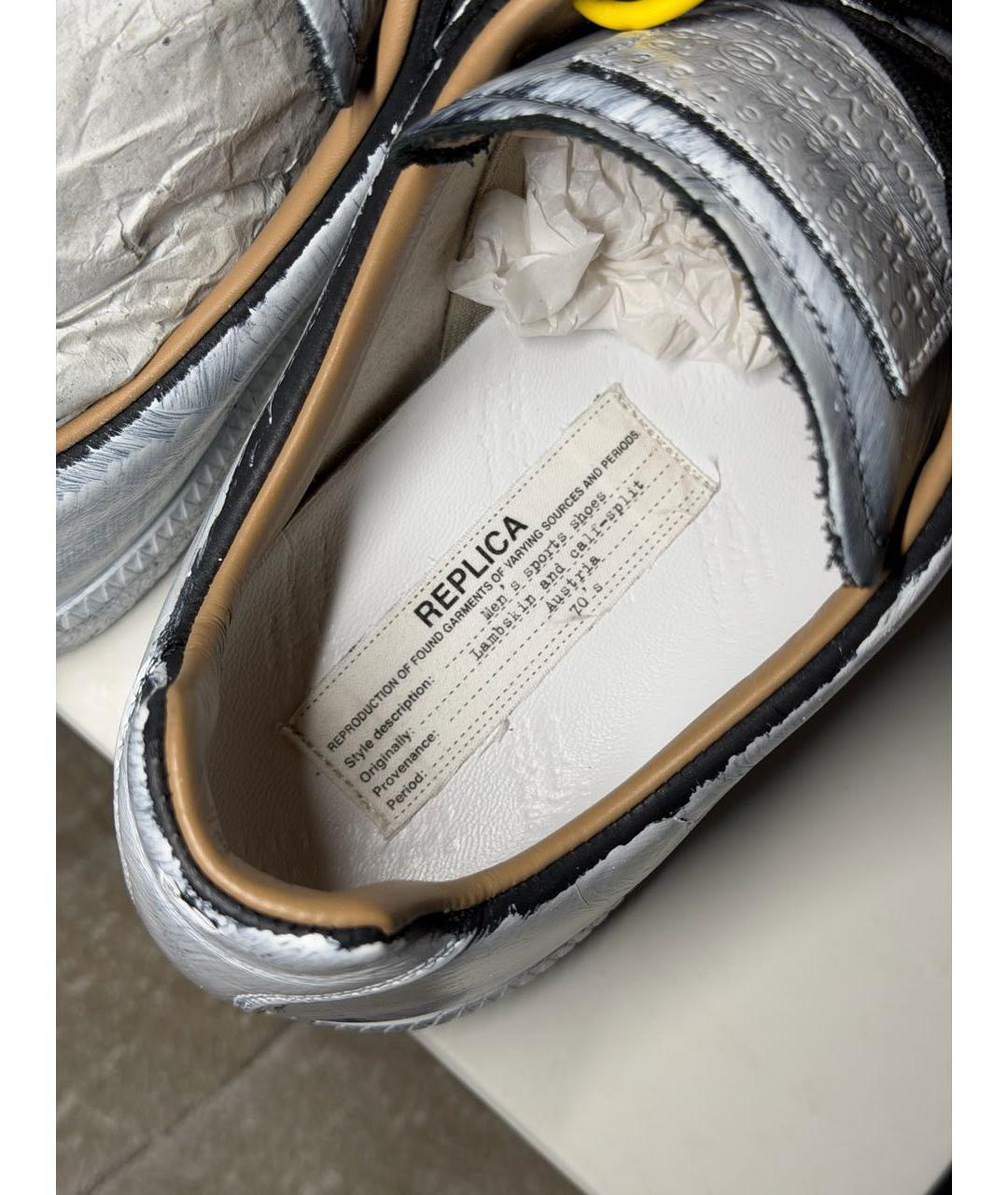 MAISON MARGIELA Белые кожаные низкие кроссовки / кеды, фото 5