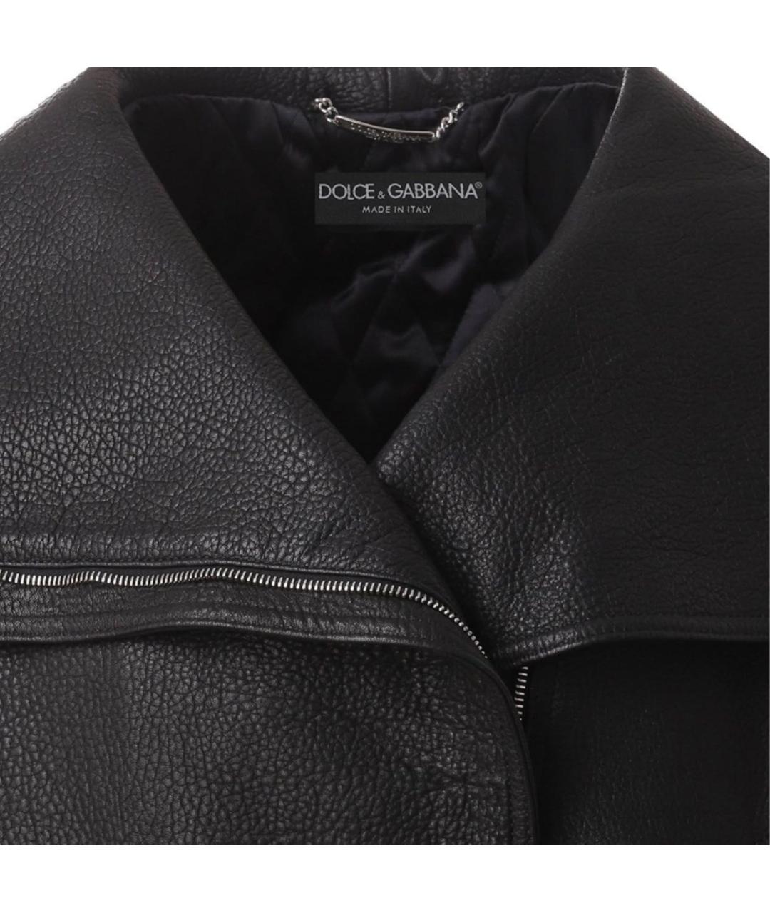 DOLCE&GABBANA Черная кожаная куртка, фото 3