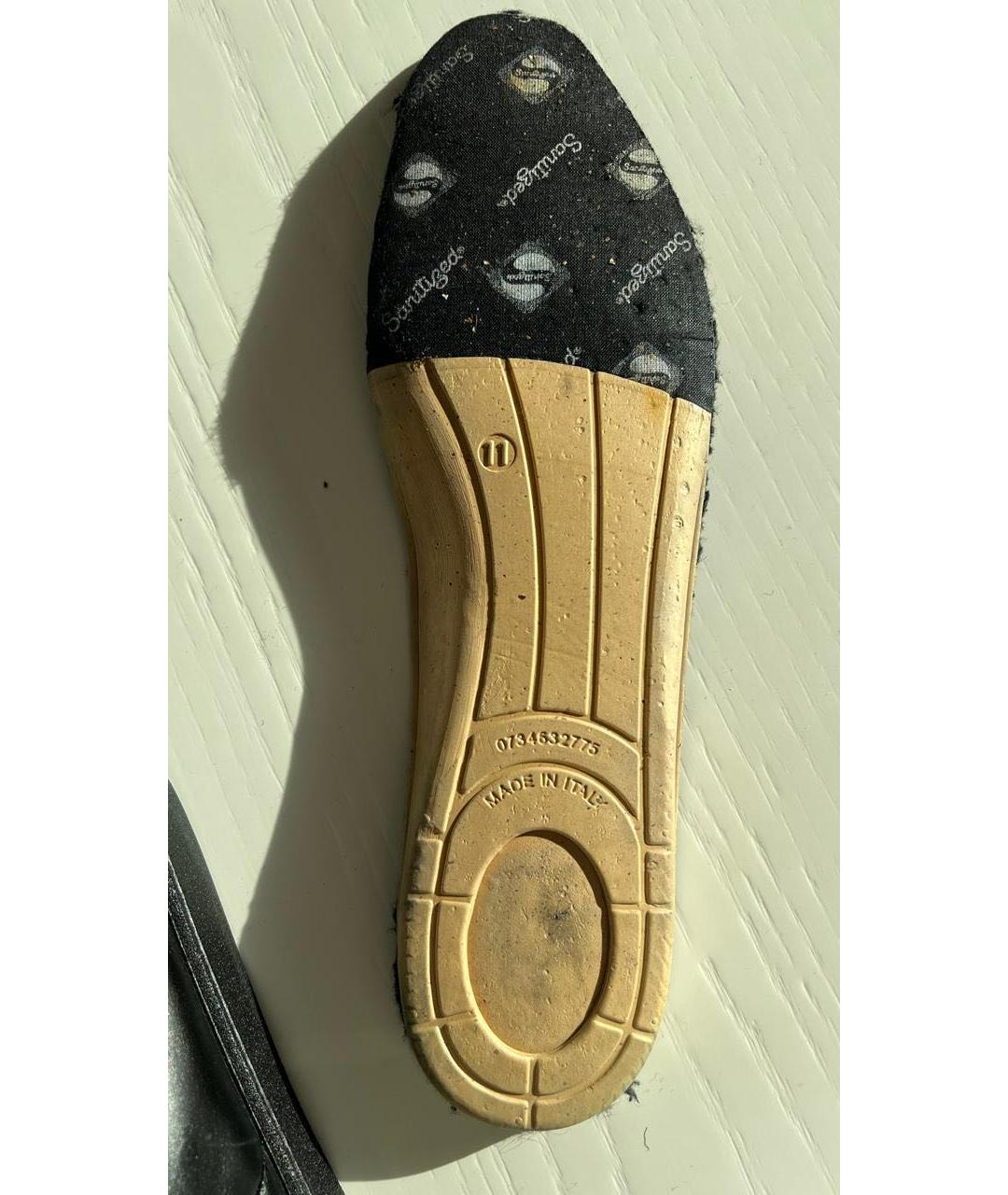 SANTONI Черные кожаные низкие ботинки, фото 7