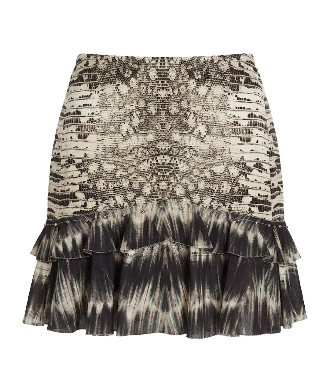 ROBERTO CAVALLI Мульти шелковая юбка мини, фото 1