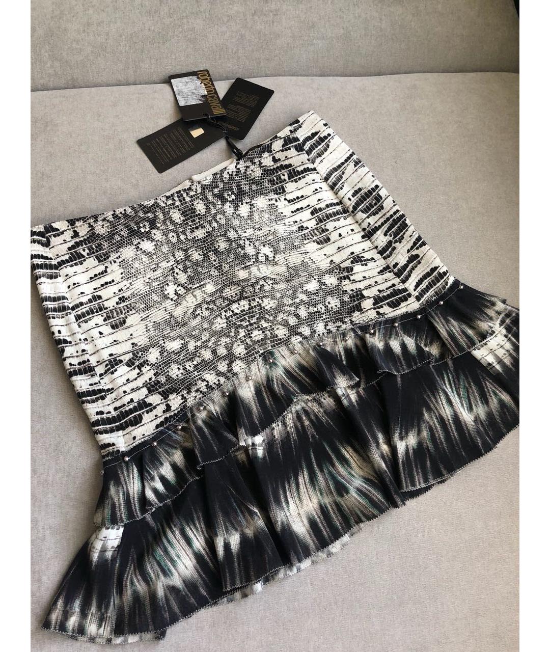 ROBERTO CAVALLI Мульти шелковая юбка мини, фото 2