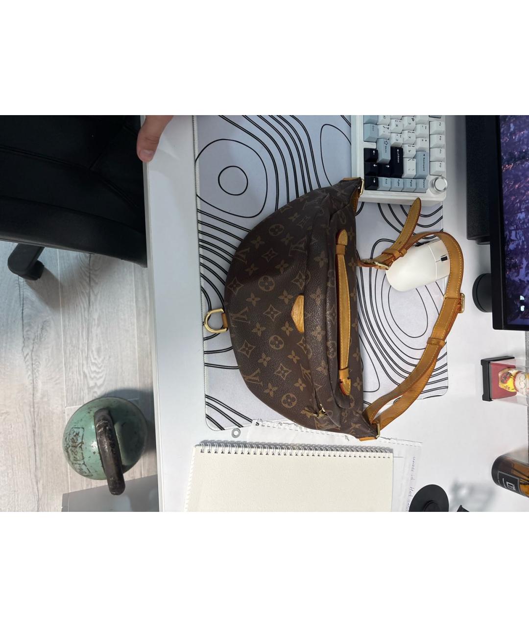 LOUIS VUITTON Коричневая канва барсетка, фото 2