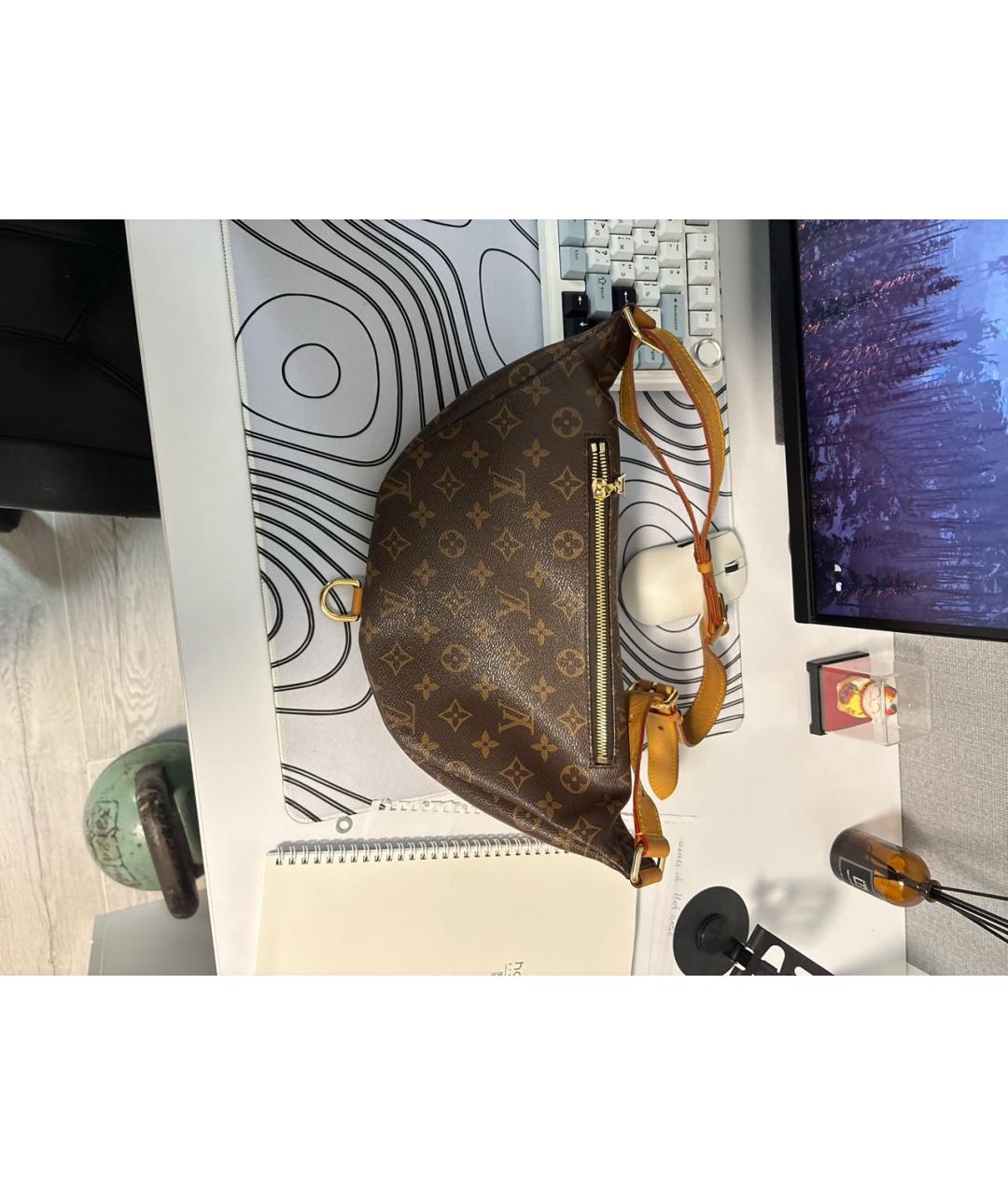 LOUIS VUITTON Коричневая канва барсетка, фото 4