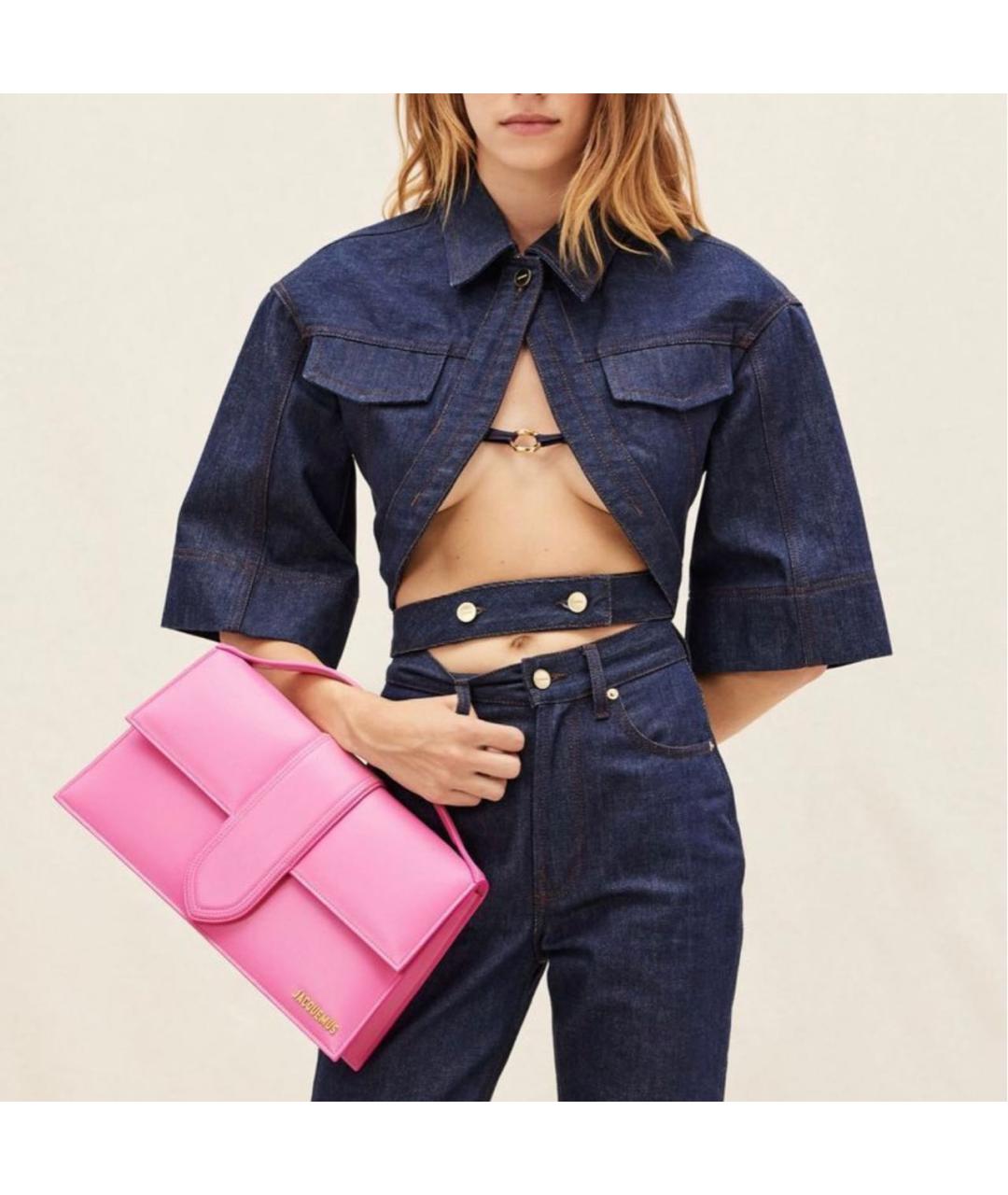 JACQUEMUS Фуксия кожаная сумка с короткими ручками, фото 8