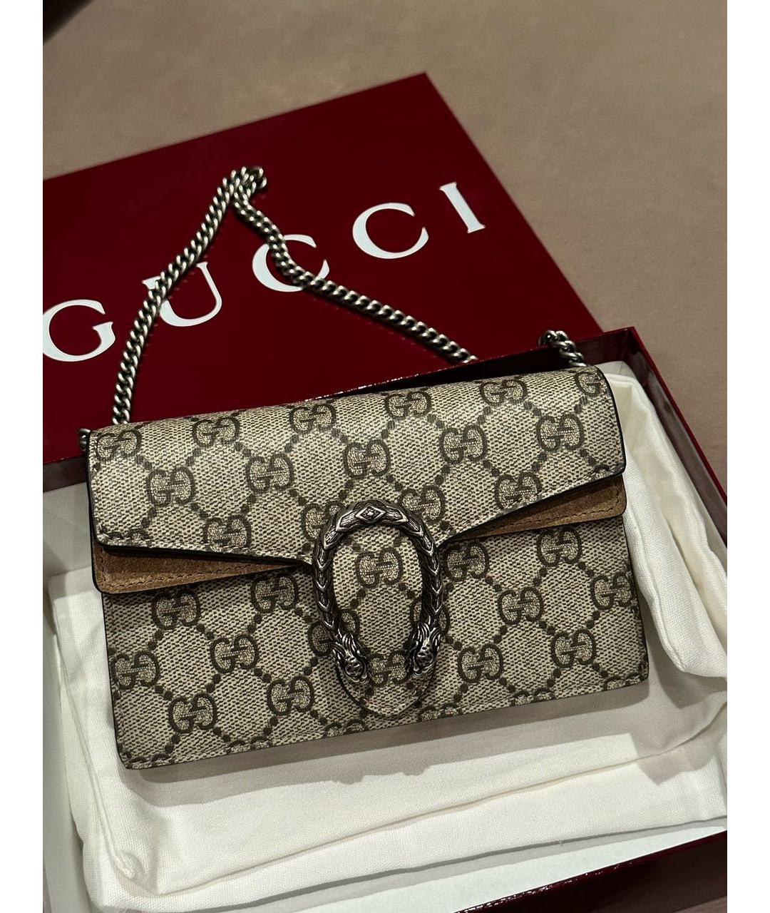 GUCCI Бежевая канва сумка через плечо, фото 2