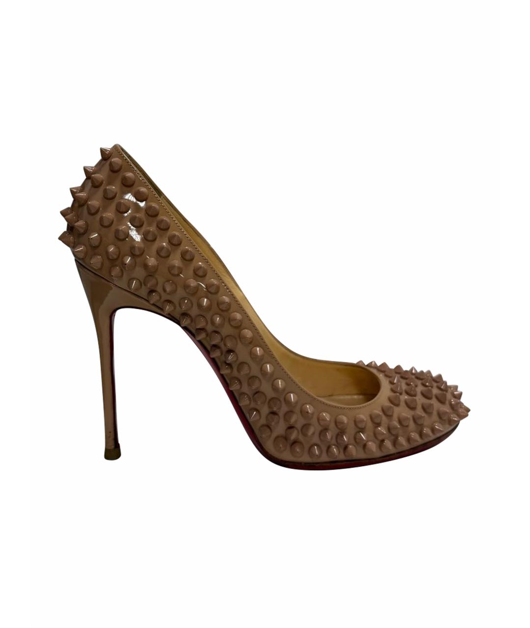CHRISTIAN LOUBOUTIN Бежевые туфли из лакированной кожи, фото 1