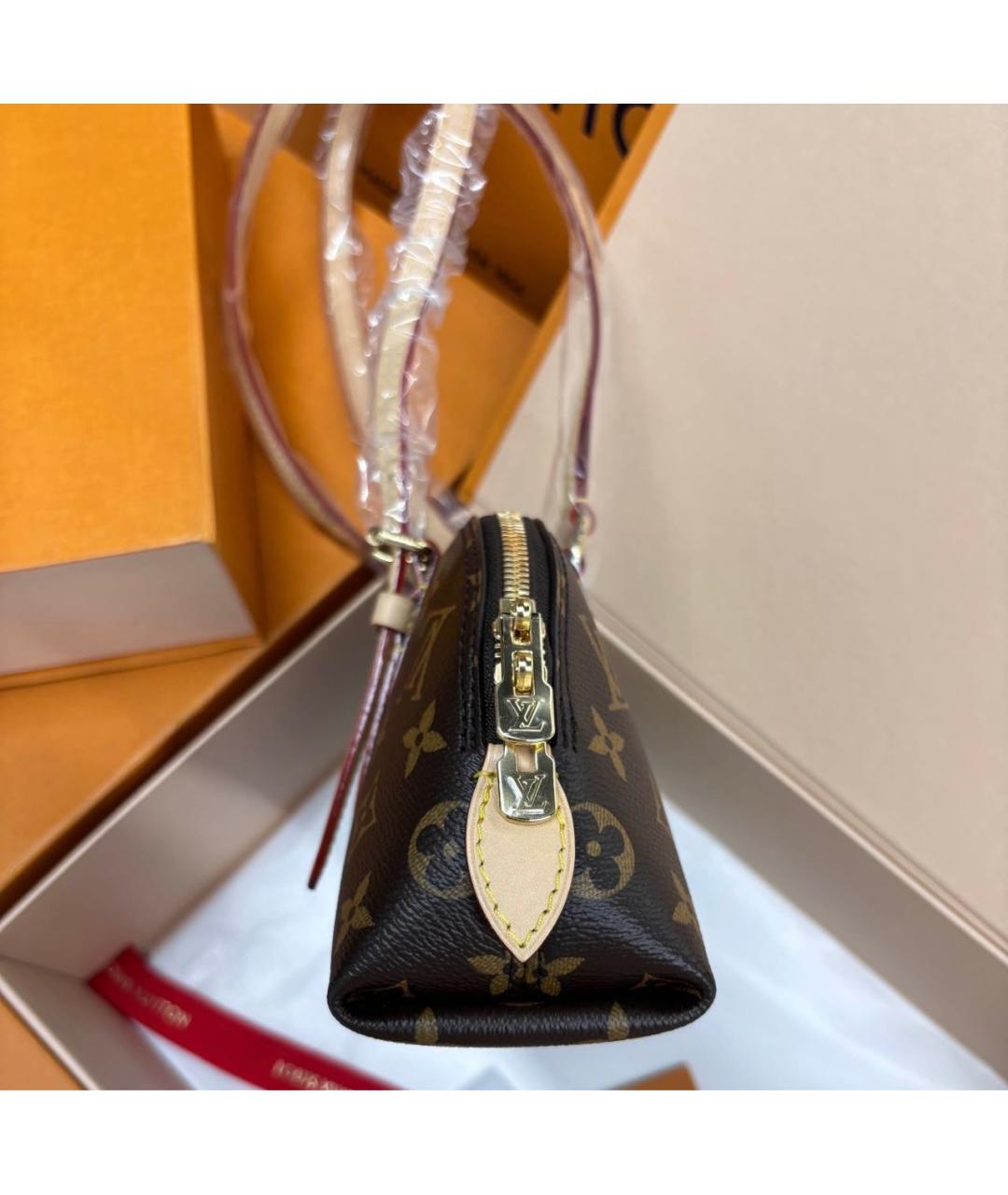 LOUIS VUITTON Коричневая канва сумка с короткими ручками, фото 5