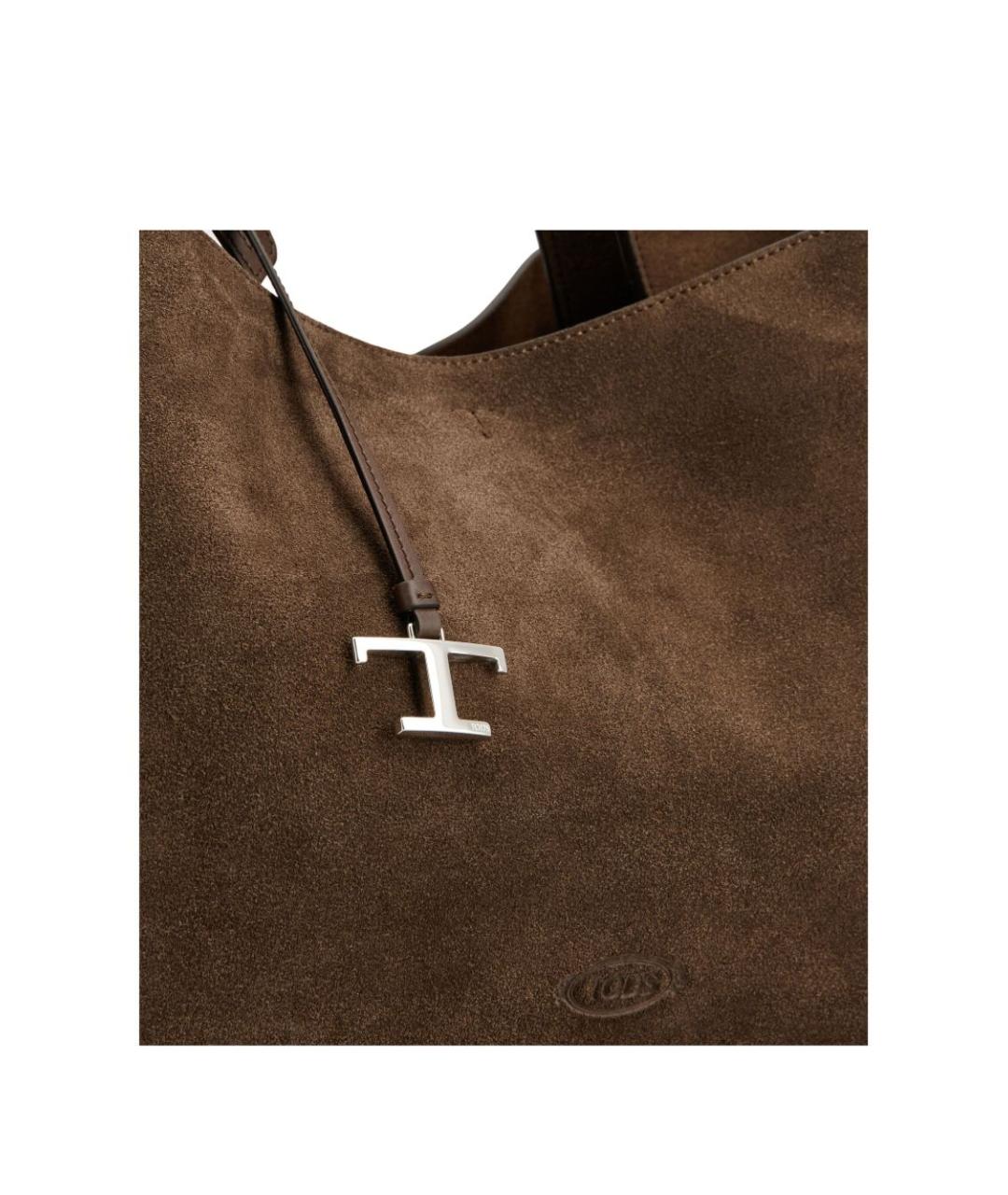 TOD'S Коричневая кожаная сумка тоут, фото 3