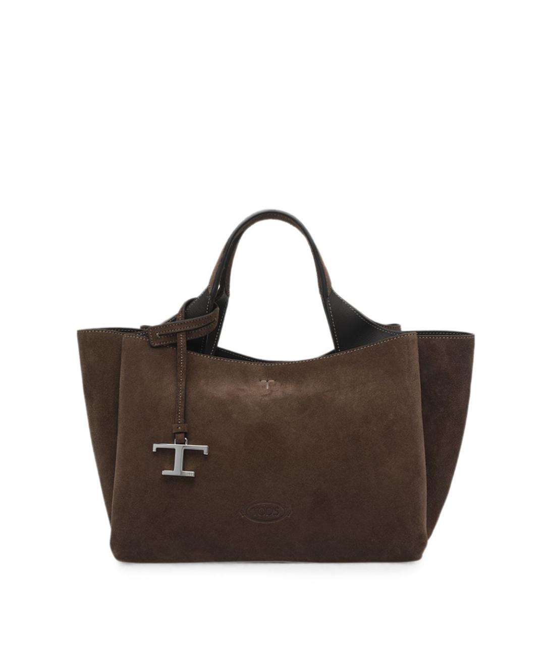 TOD'S Коричневая замшевая сумка тоут, фото 1