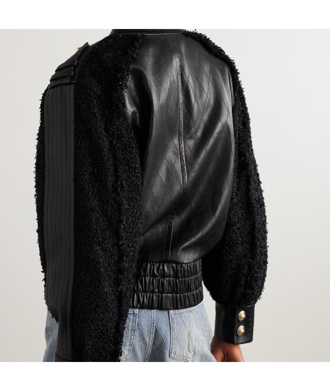 BALMAIN Черная кожаная куртка, фото 2