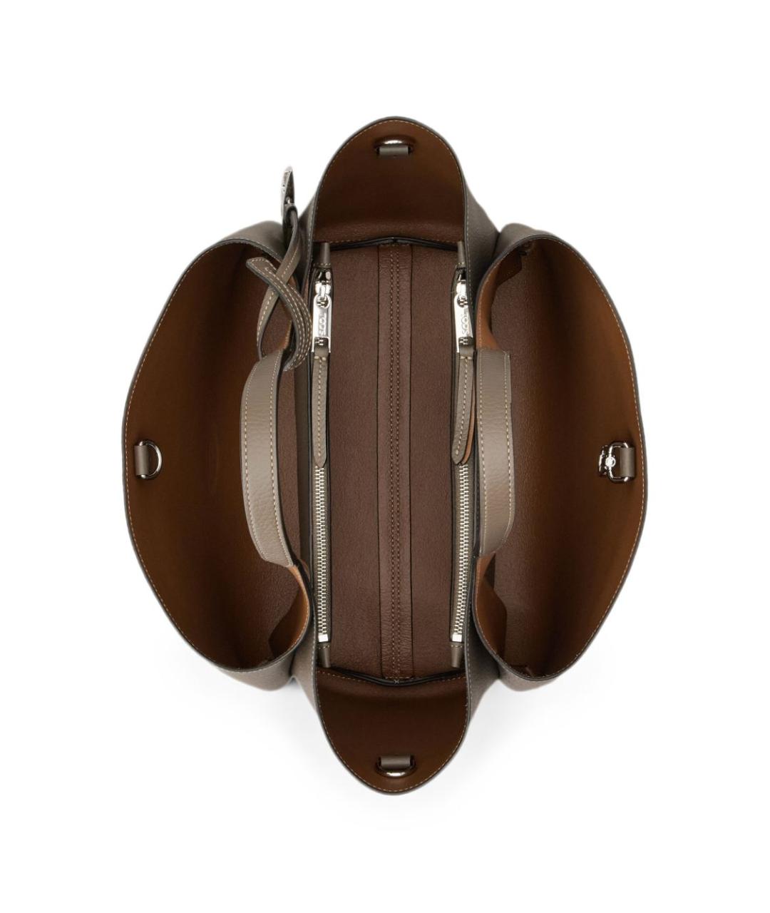 TOD'S Бежевая кожаная сумка тоут, фото 3