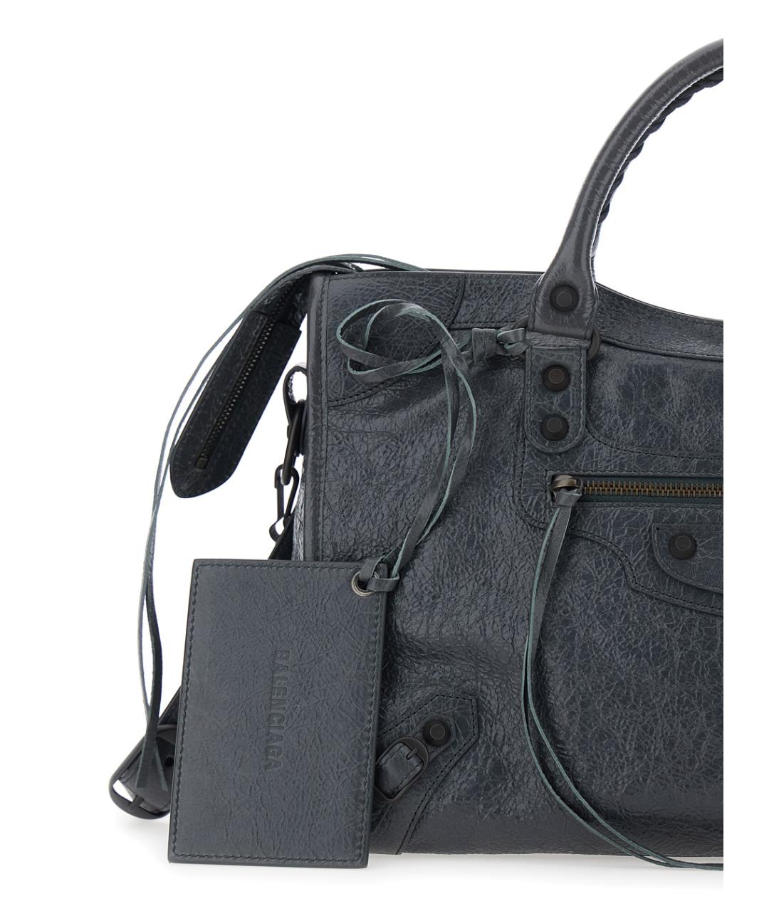 BALENCIAGA Серая кожаная сумка с короткими ручками, фото 3