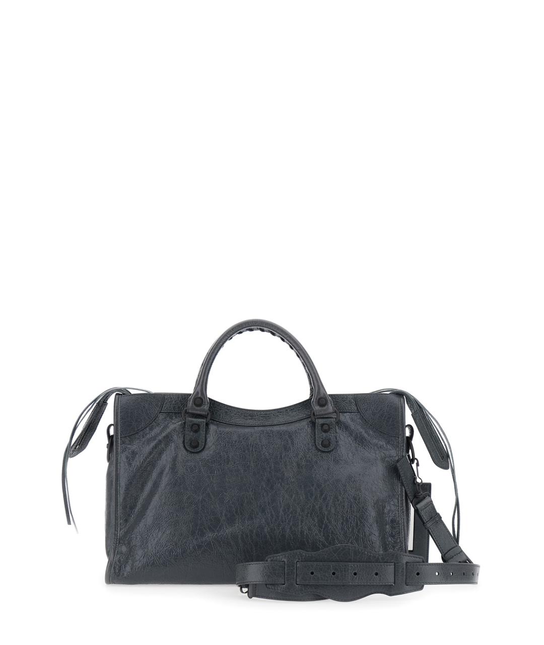 BALENCIAGA Серая кожаная сумка с короткими ручками, фото 2