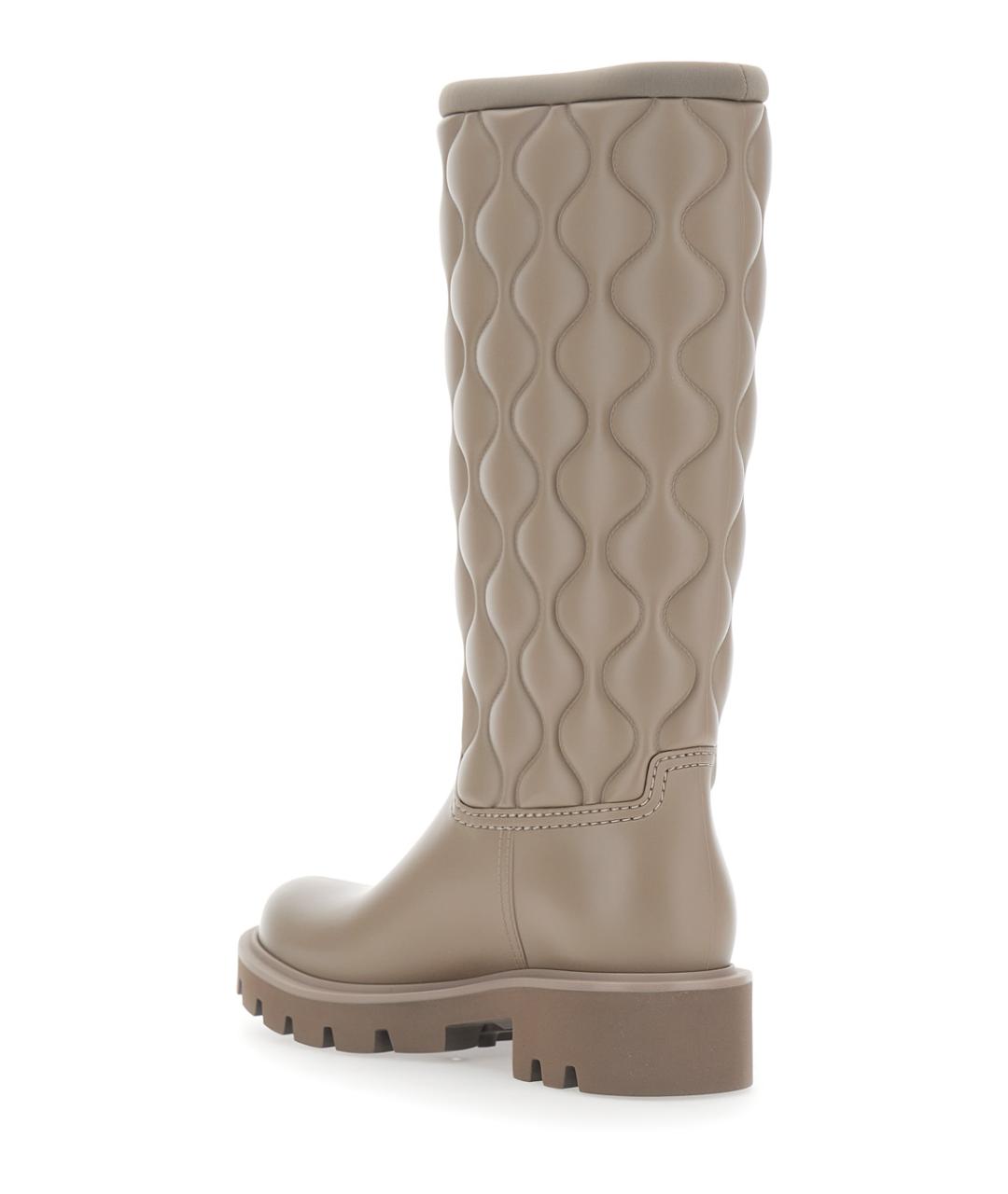 MONCLER Бежевые синтетические сапоги, фото 3