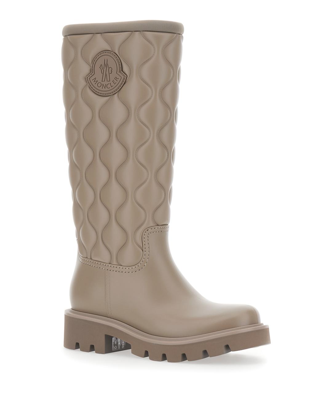 MONCLER Бежевые синтетические сапоги, фото 2