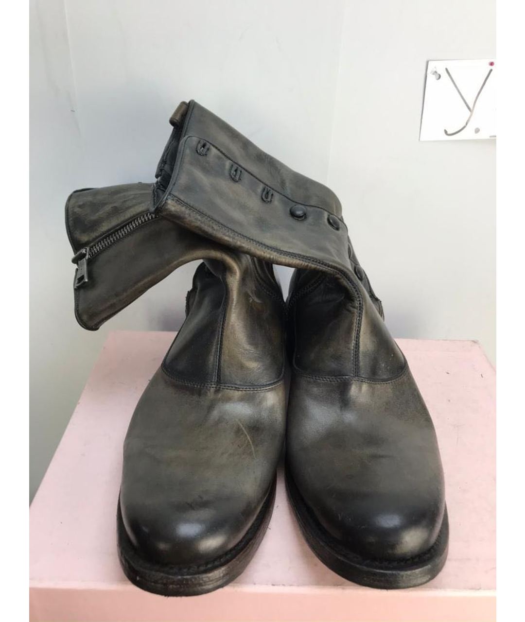 JOHN VARVATOS Кожаные высокие ботинки, фото 2