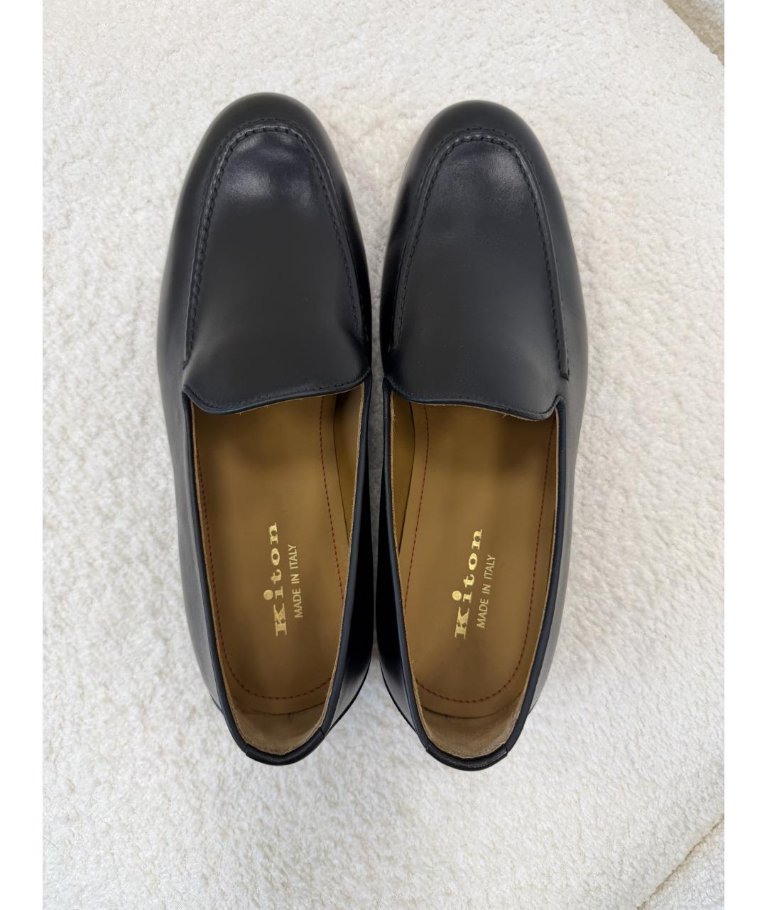KITON Черные кожаные лоферы, фото 4