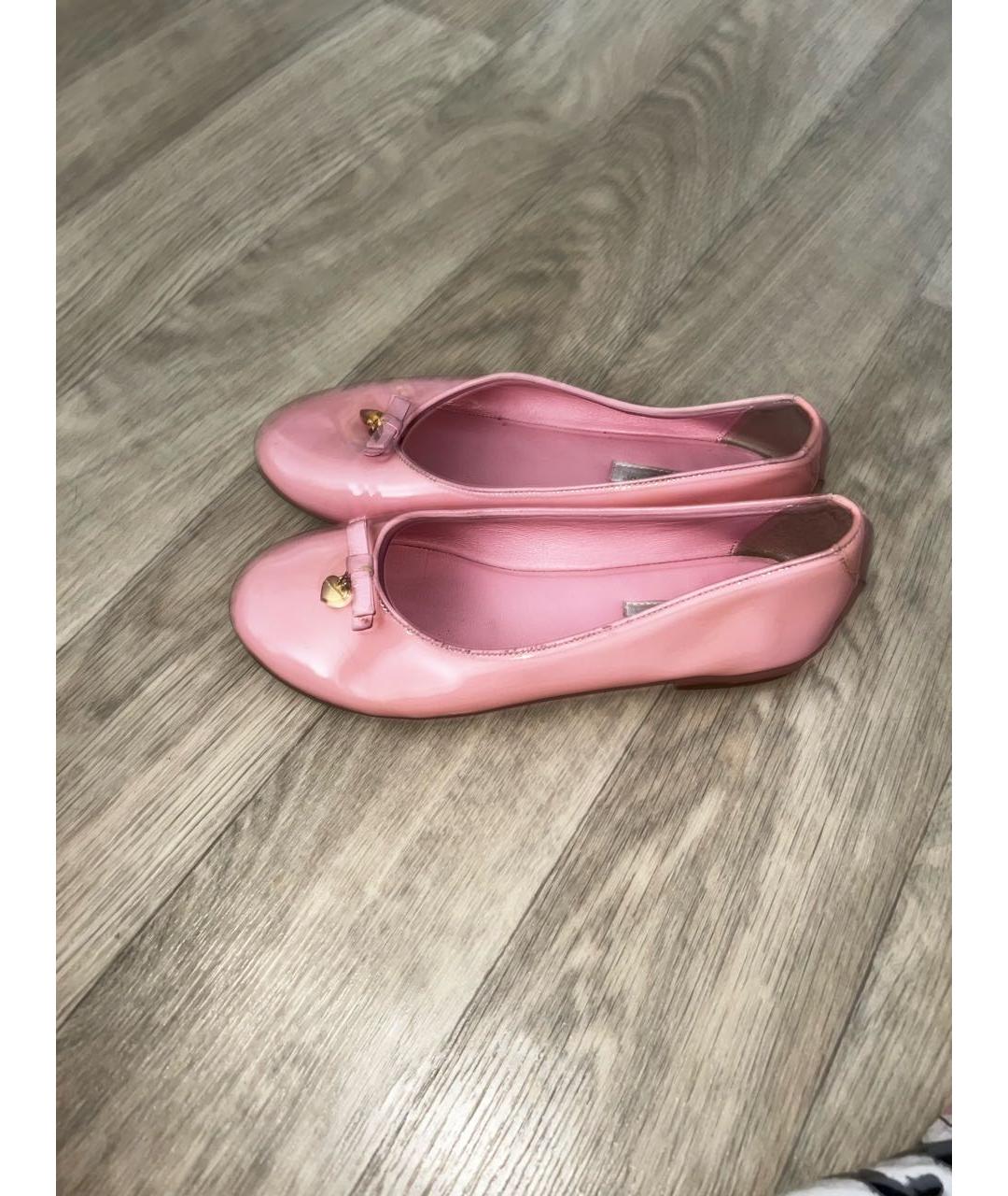 DOLCE & GABBANA KIDS Розовые балетки из лакированной кожи, фото 5